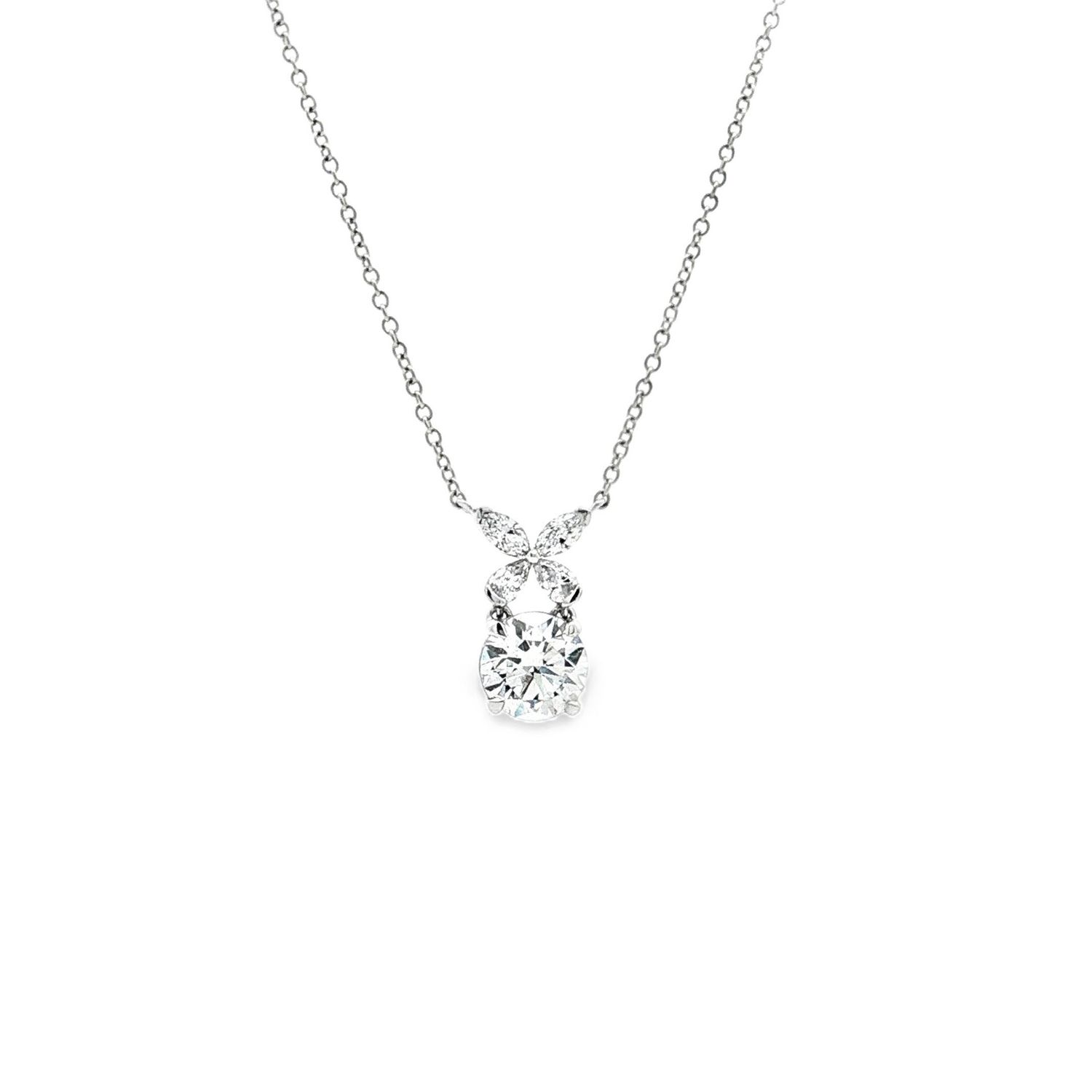 PT950 Platinum Lab Grown Diamond Elegant Collarbone Necklace YSD0014