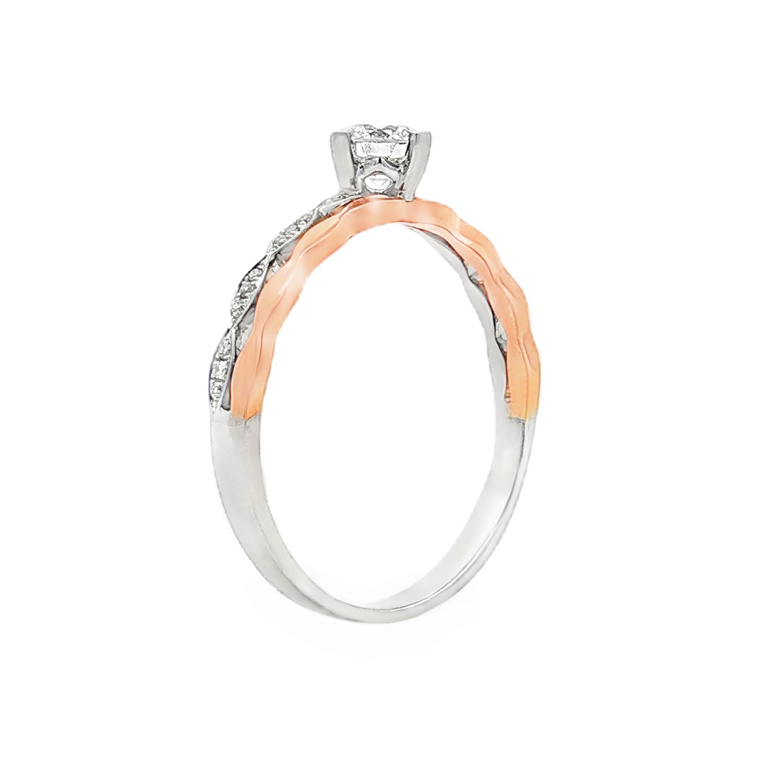 18K White Rose Gold Natural &amp; Lab Grown Diamond 6.75# Engagement Ring YSD0021