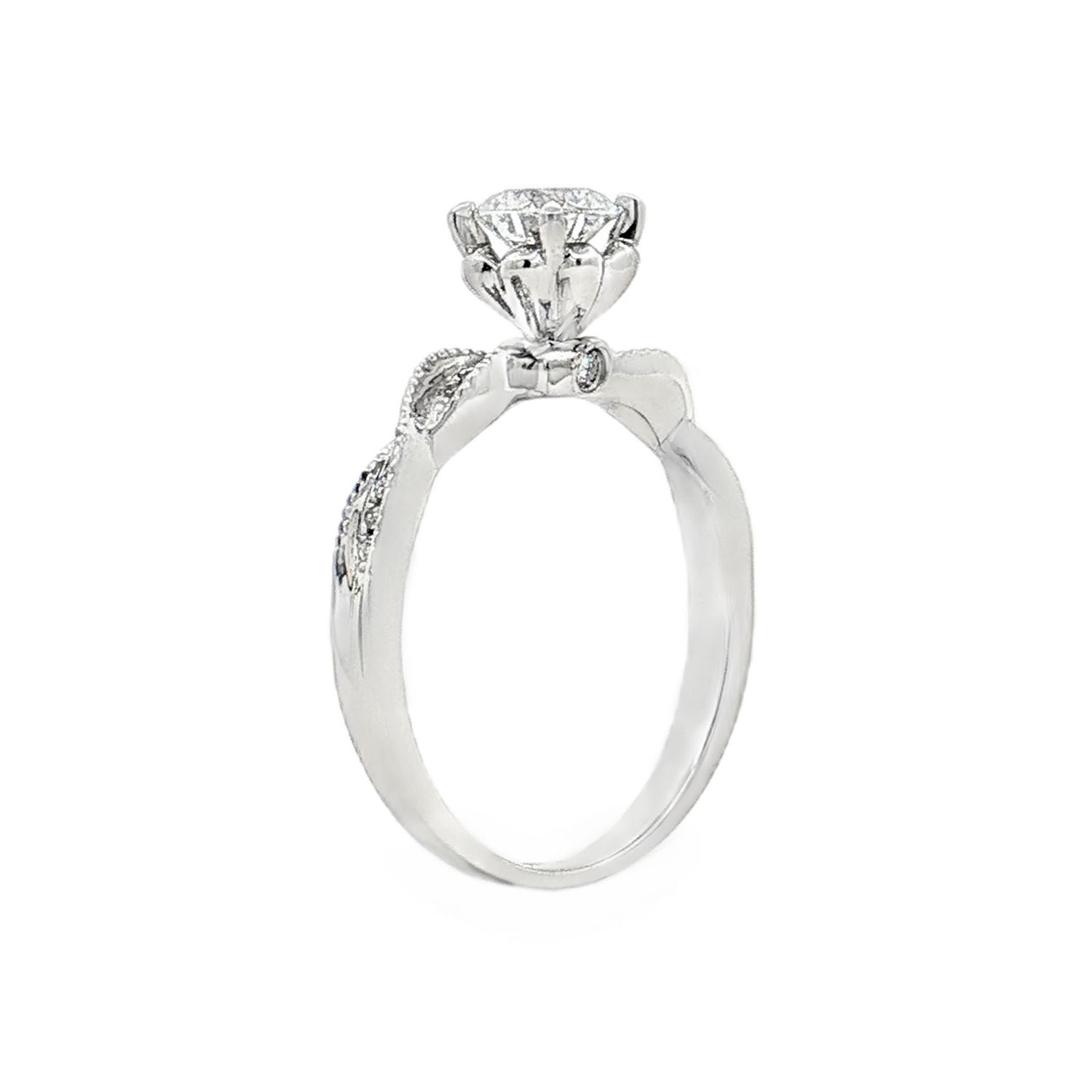 18K White Gold Natural &amp; Lab Grown Diamond Size 6# Engagement Ring YSD0023