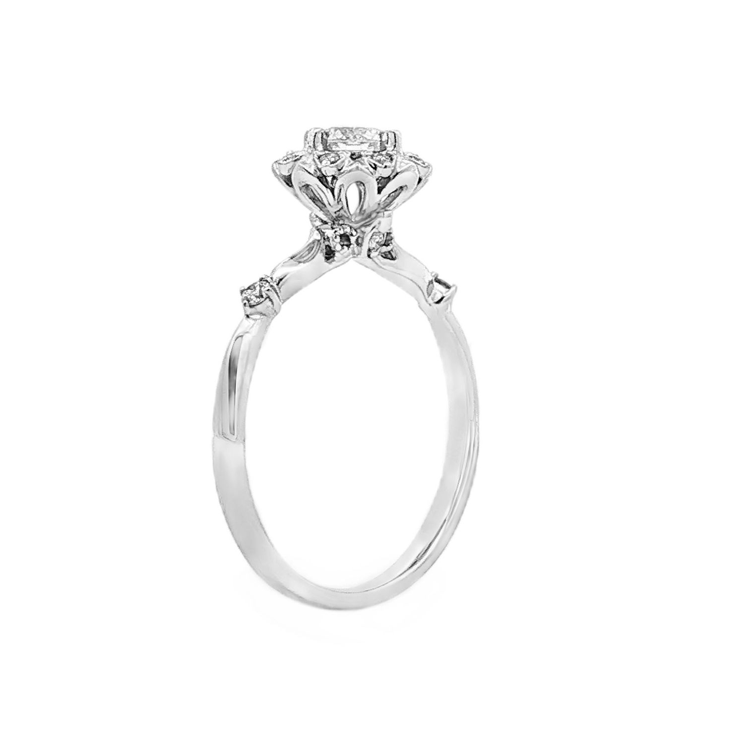 18K White Gold Natural &amp; Lab Grown Diamond Size 6.25# Engagement Ring YSD0024