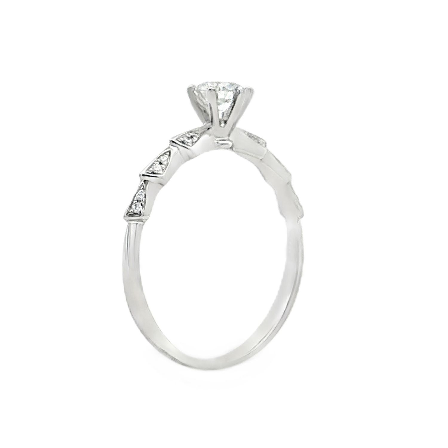 18K White Gold Natural &amp; Lab Grown Diamond Size 6.75# Engagement Ring YSD0025