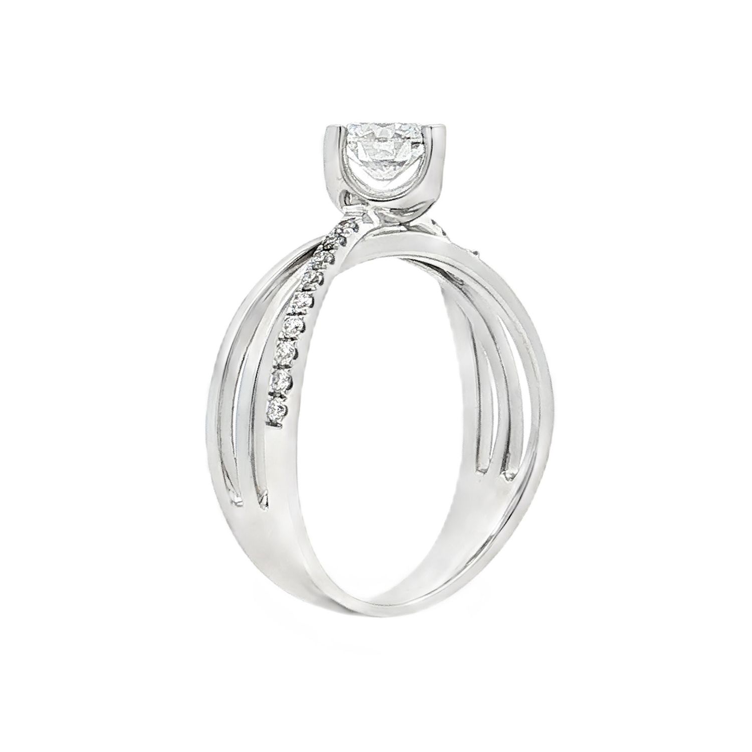 18K White Gold Natural &amp; Lab Grown Diamond Size 5.25# Engagement Ring YSD0026
