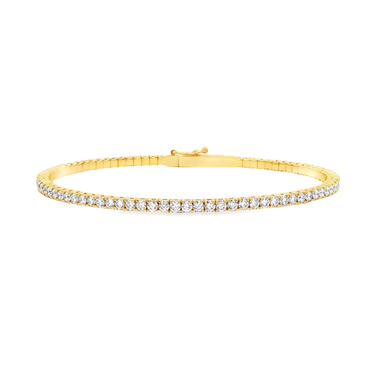 14K White/Yellow Gold Classic Lab Grown Round Diamond Bangle MZ2609, Colour: 14KY-6.59g-2.251ct-LG