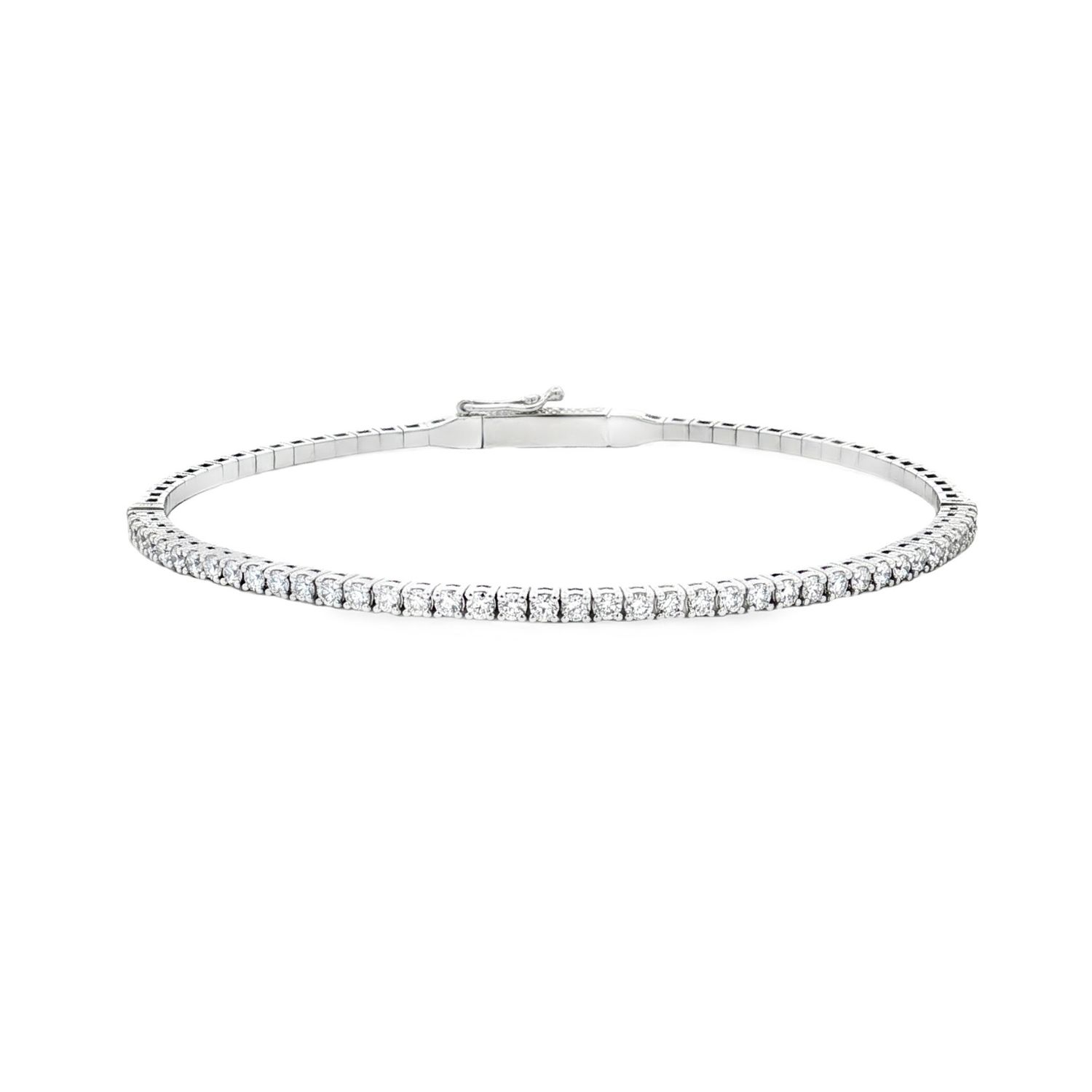 14K White/Yellow Gold Classic Lab Grown Round Diamond Bangle MZ2610, Colour: 14KW-5.88g-0.773ct-LG