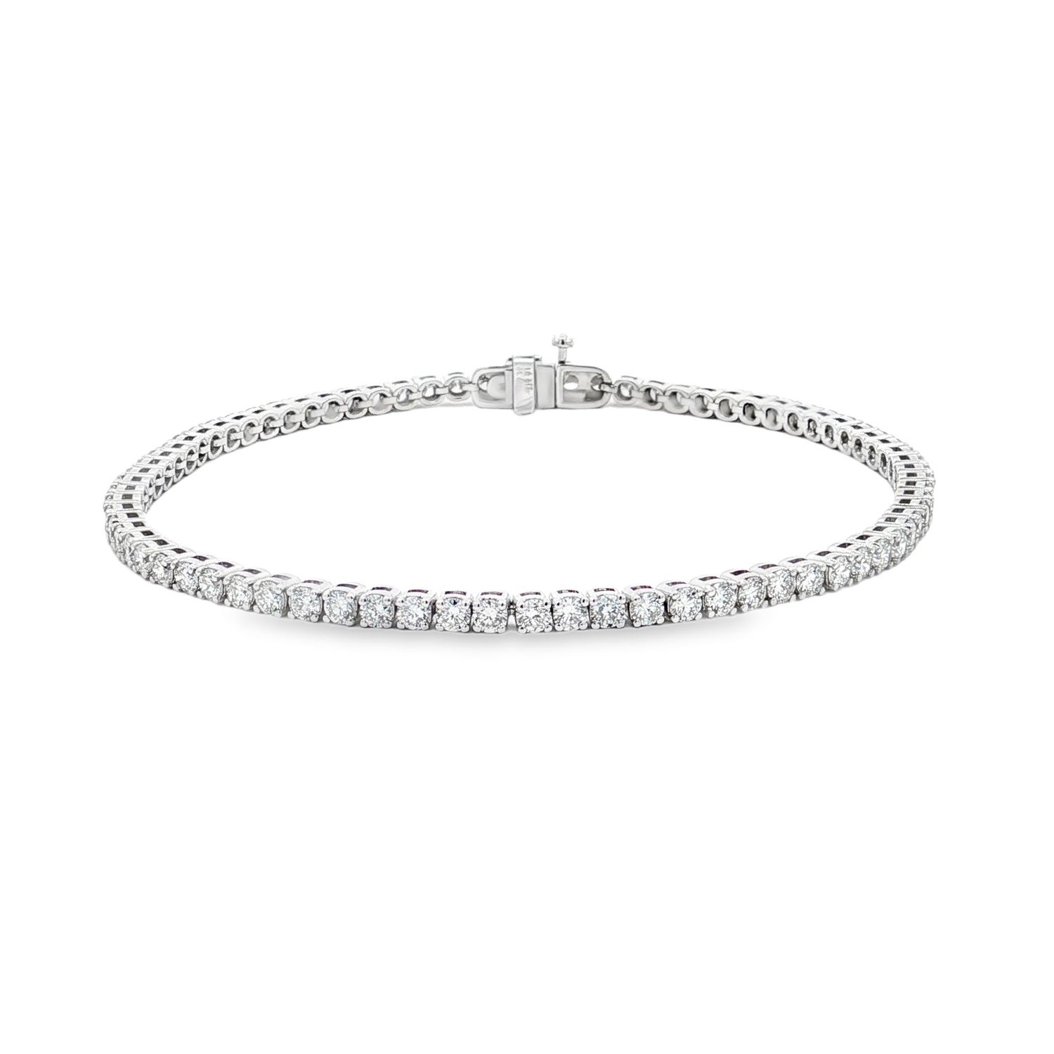14K White/Yellow Gold Classic Lab Grown Round Diamond Tennis Bracelet MZ30504-4.5CT, Colour: 14KW-9.43g-4.606ct-LG