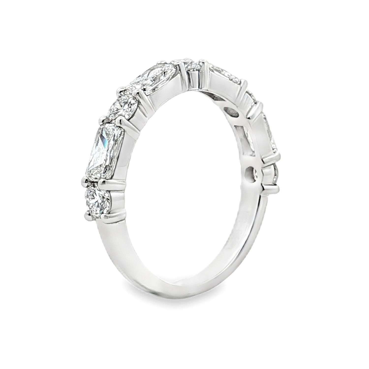 14K White/Yellow Gold Lab Grown Radiant Diamond Wedding Band MZ13428, Colour: 14KW-2.69g-1.605ct-LG