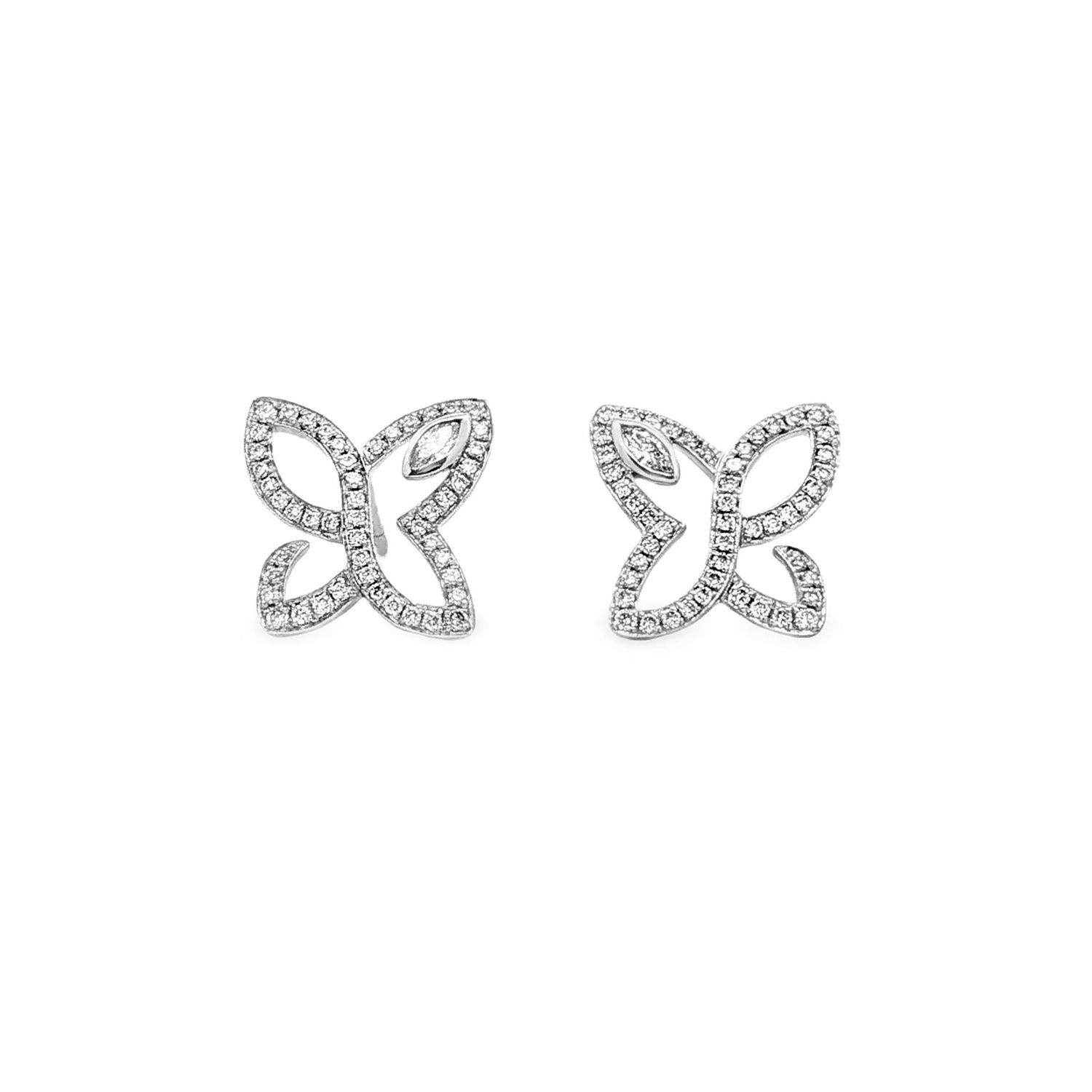 PT950 Platinum Lab Grown Diamond Butterfly Stud Earrings LF0006