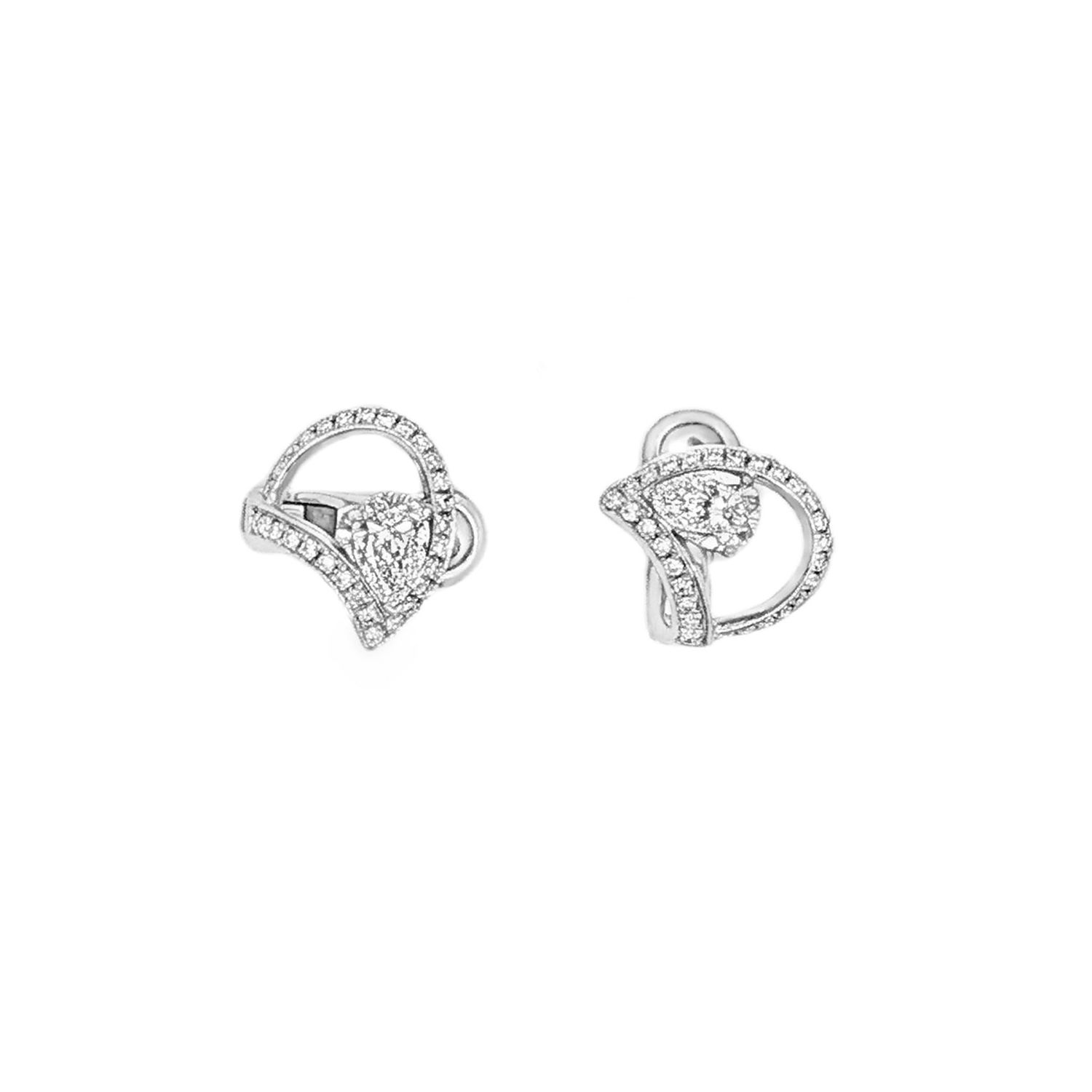 PT950 Platinum Lab Grown Pear-Shape Diamond Earrings LF0005