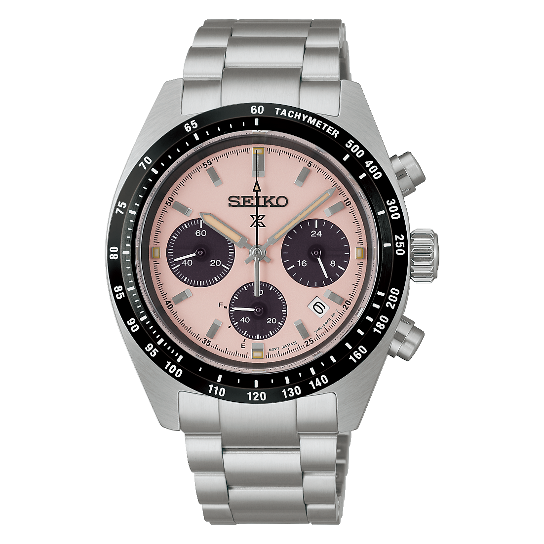 Seiko Prospex Speedtimer Chronograph Solar Salmon Dial Men's Watch SSC963