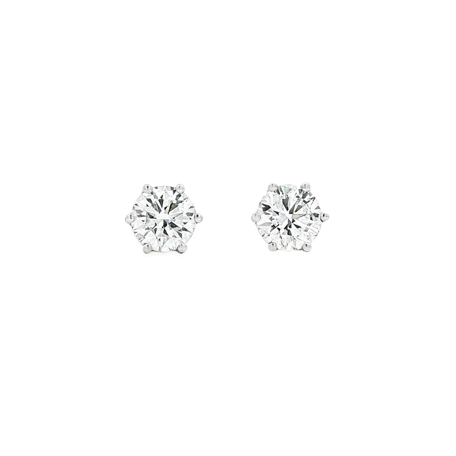 PT950 Platinum Lab Grown Round Diamond Stud Earrings XQ0060