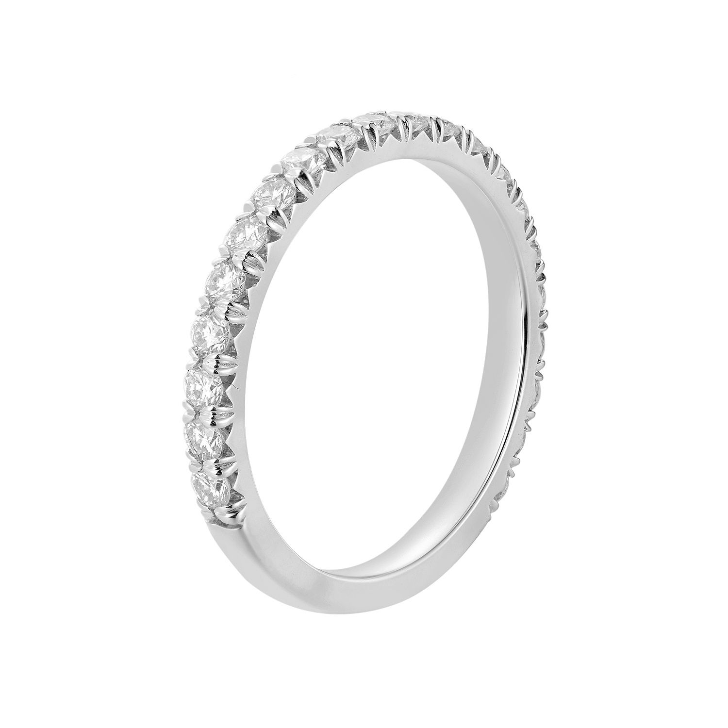 14K White Gold Round Lab Grown Diamond Wedding Band GP27-2.0mm70%