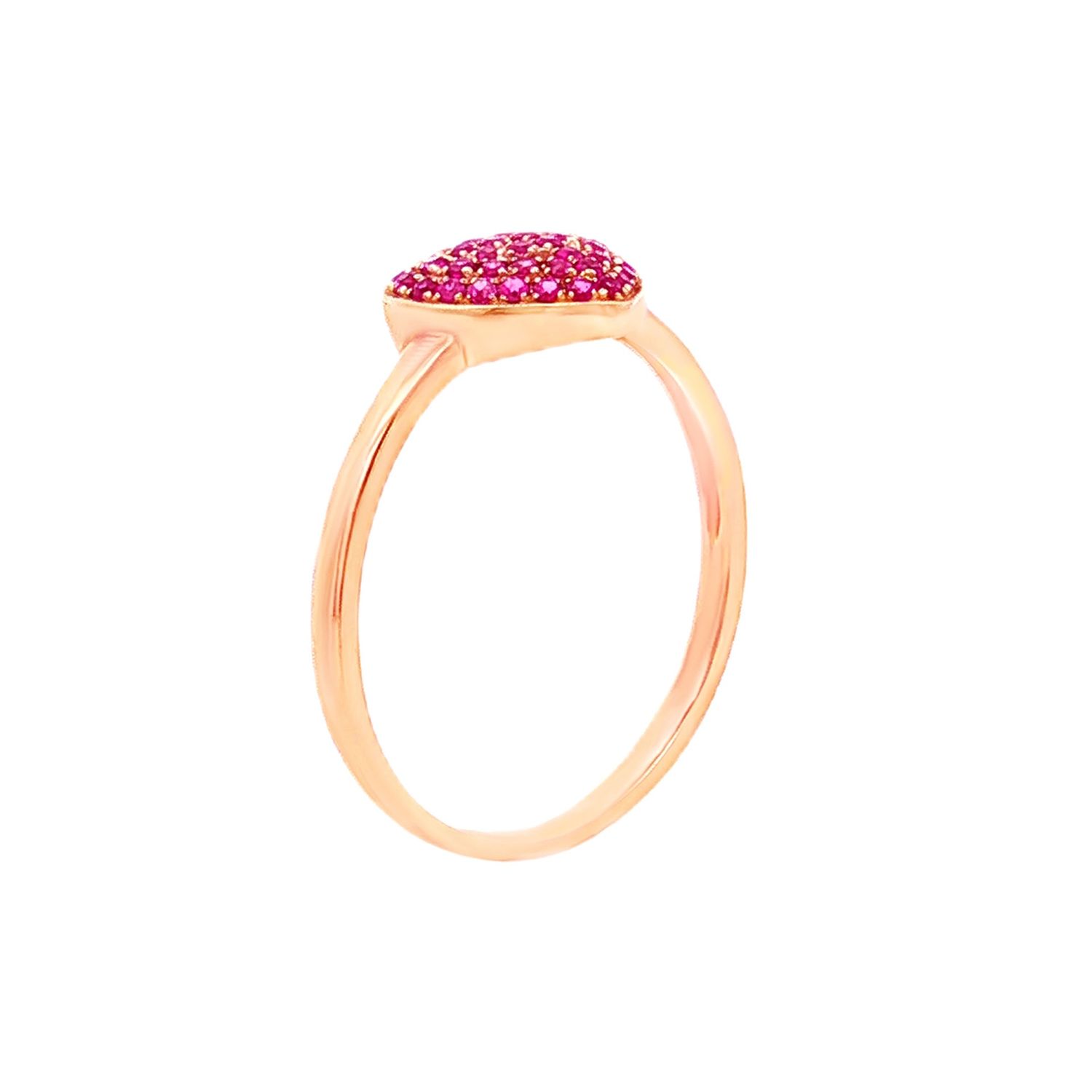 18K Rose Gold Natural Ruby 4.75# Engagement Ring CY0001