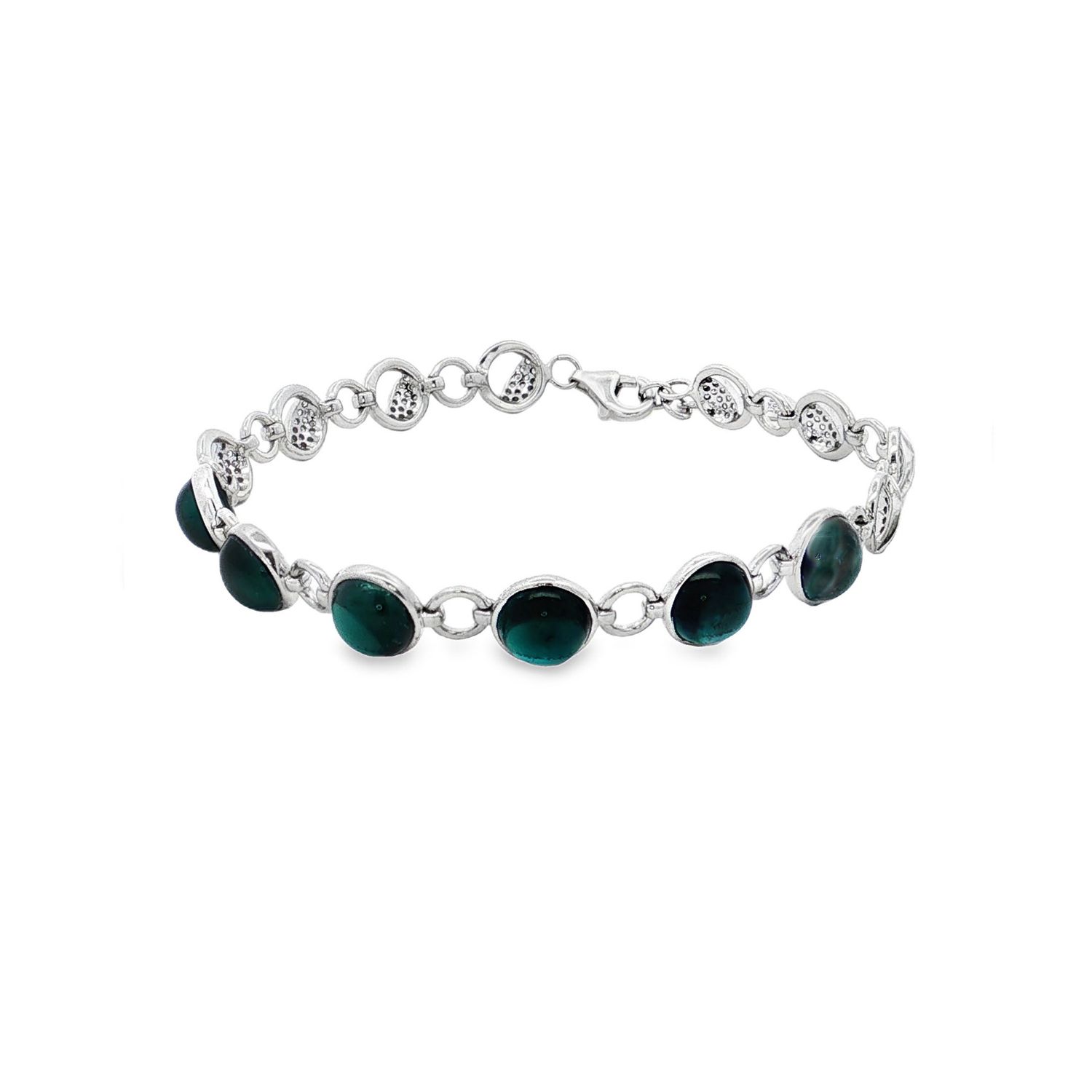 18K White Gold Natural Tourmaline And Diamond Bracelet CY0039