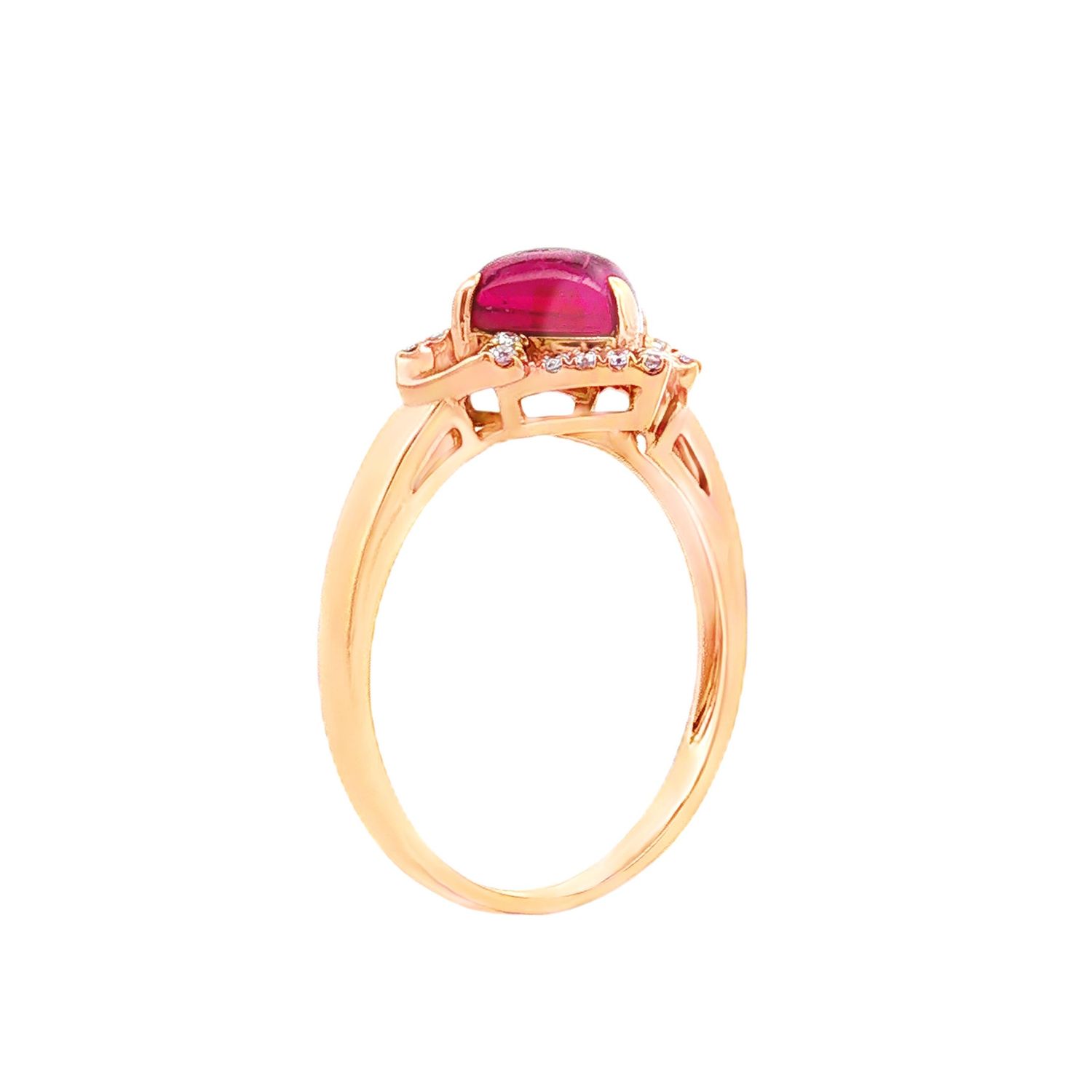 18K Rose Gold Natural Tourmaline And Diamond 6# Engagement Ring CY0002