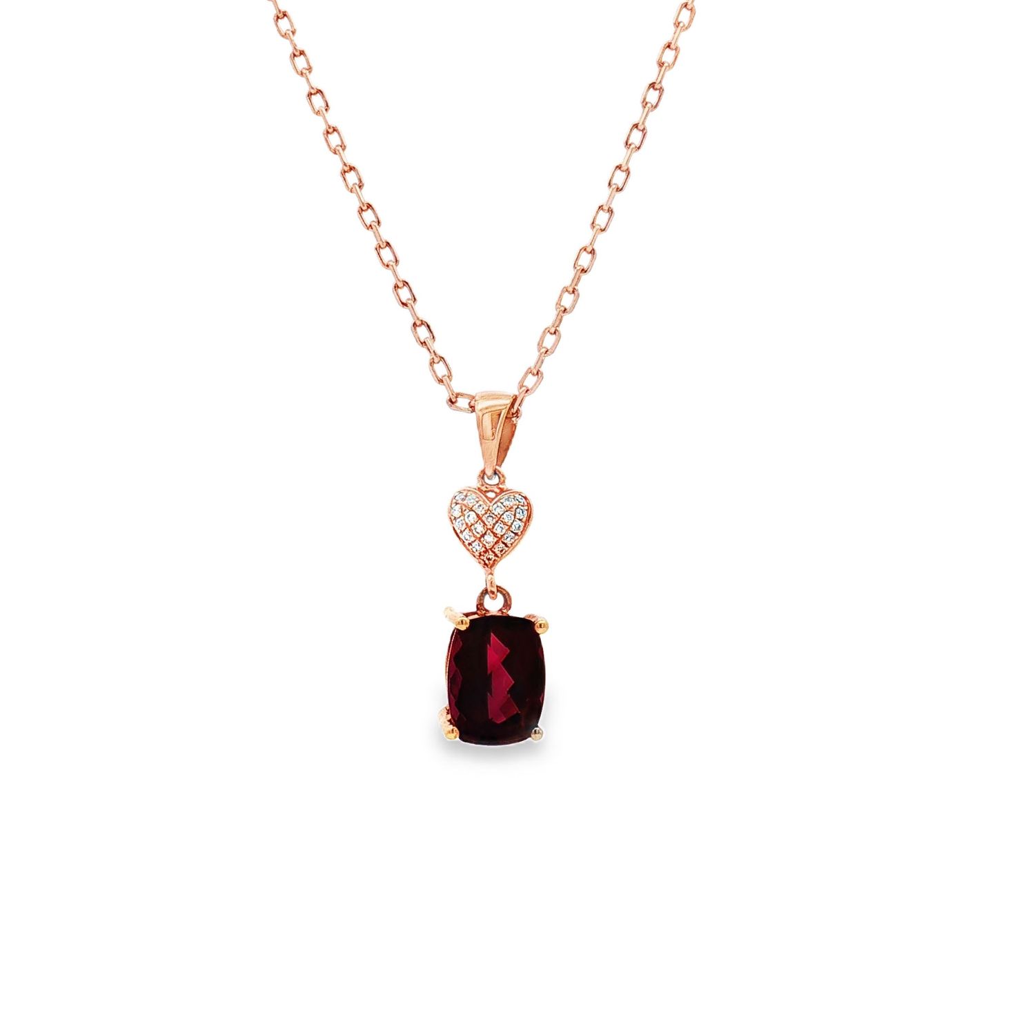 18K Rose Gold Natural Tourmaline And Diamond Pendant CY0021