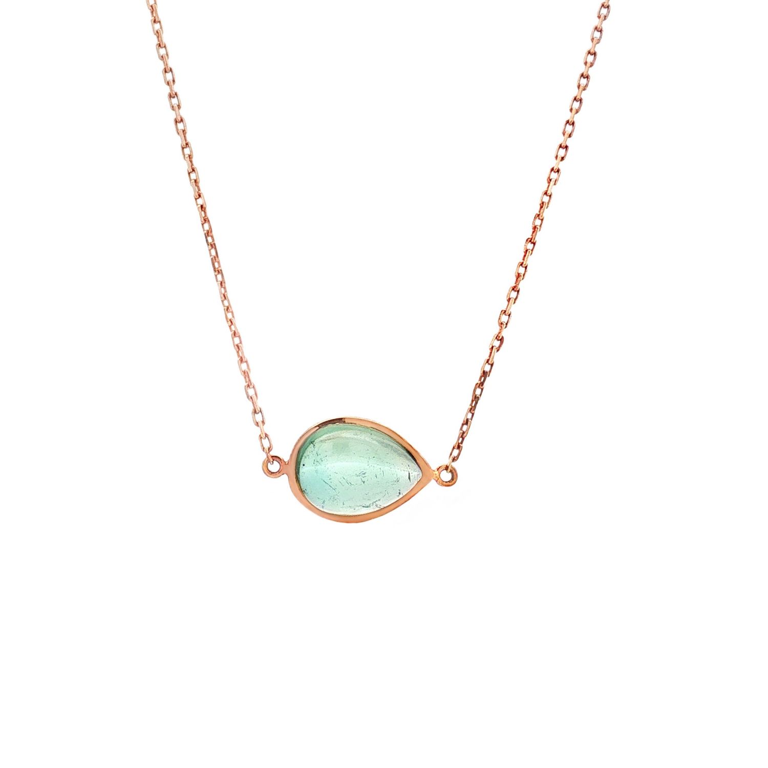 18K Rose Gold Natural Tourmaline Necklace CY0036