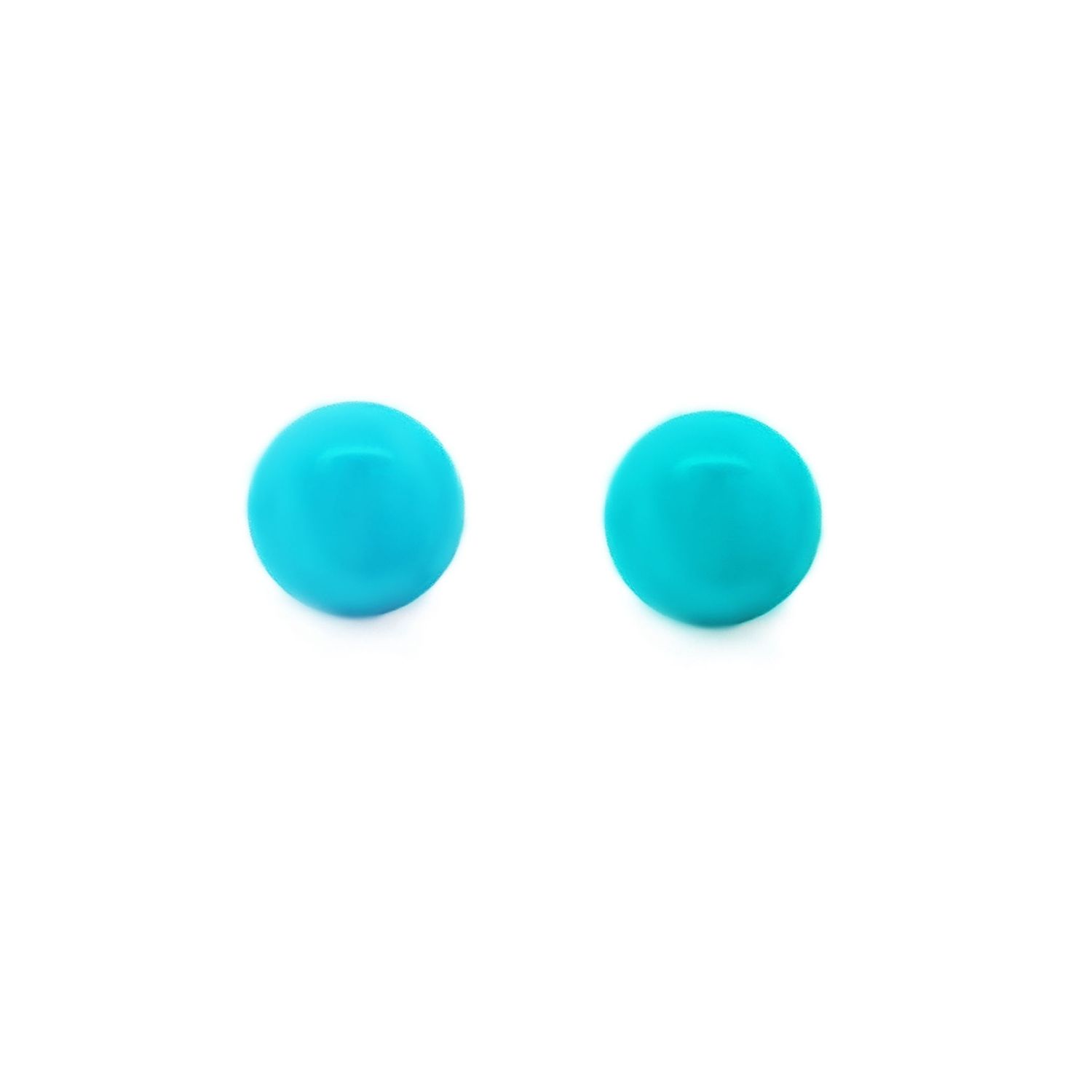 18K Yellow Gold Natural Turquoise Stud Earrings ZX0043