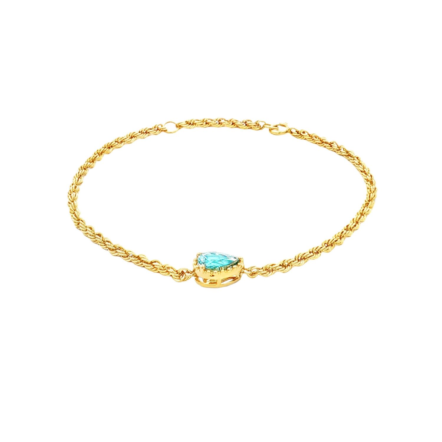 18K Yellow Gold Natural Aquamarine Bracelet ZX0052