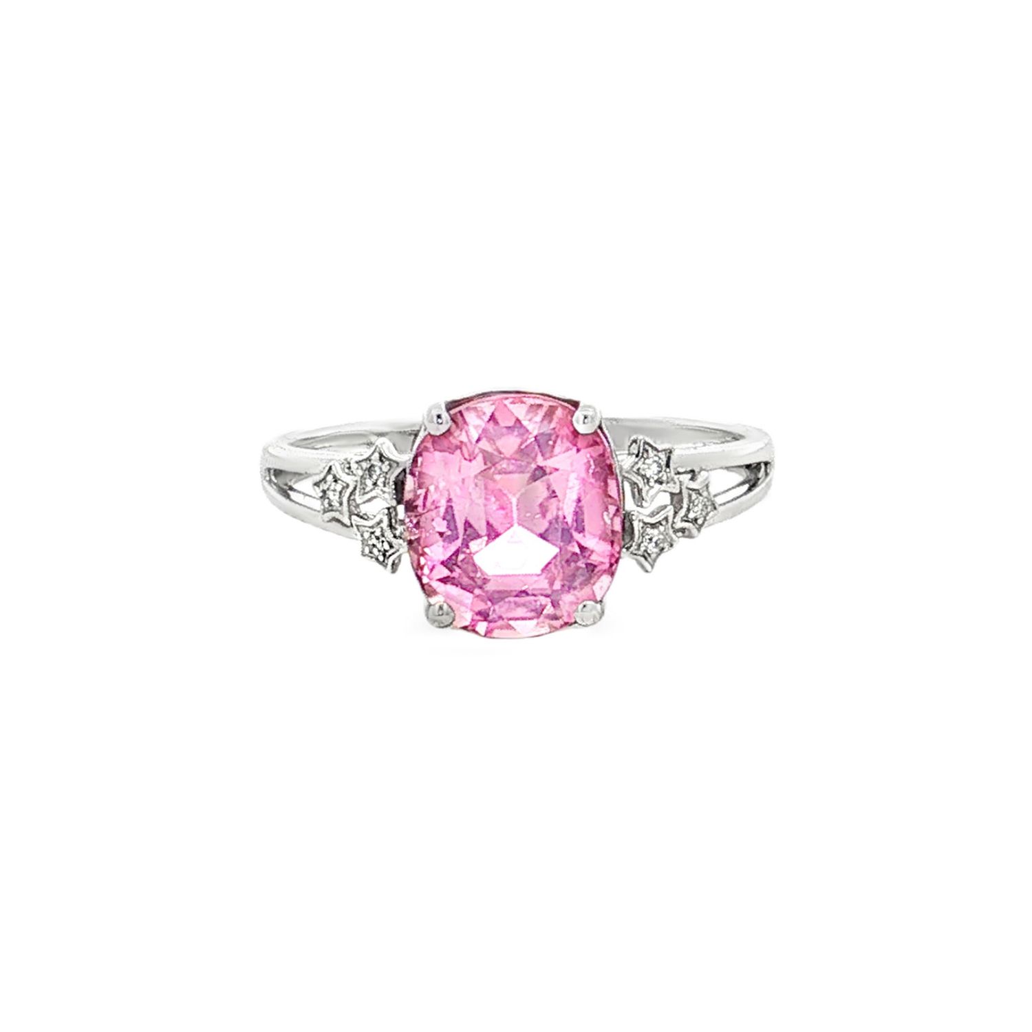 18K White Gold Natural Tourmaline And Diamond 6# Engagement Ring ZX0069