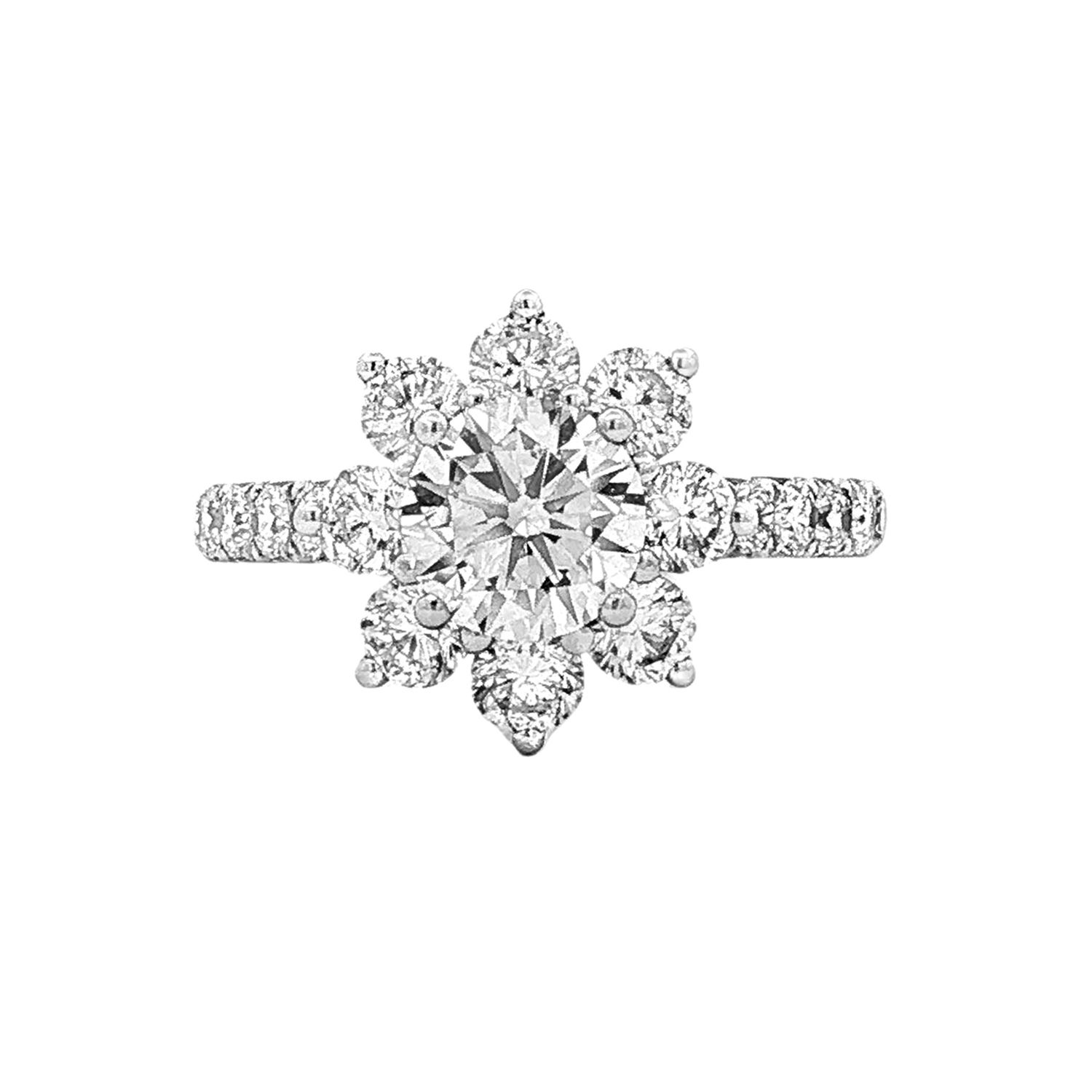 PT950 Platinum Snowflake Lab Grown Diamond Size 6# Ring HX0041