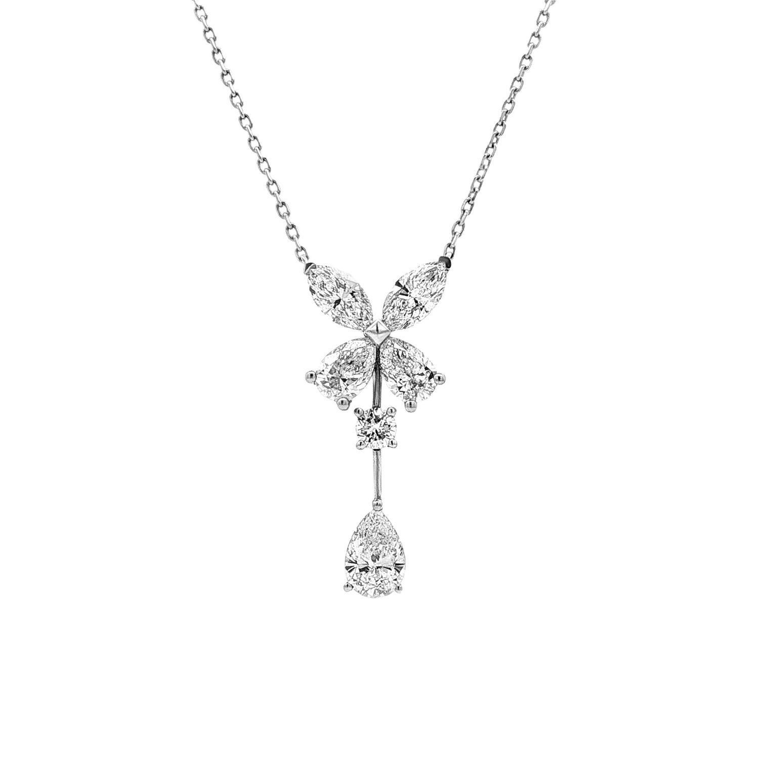 PT950 Platinum Lab Grown Diamond Drop Necklace HX0054