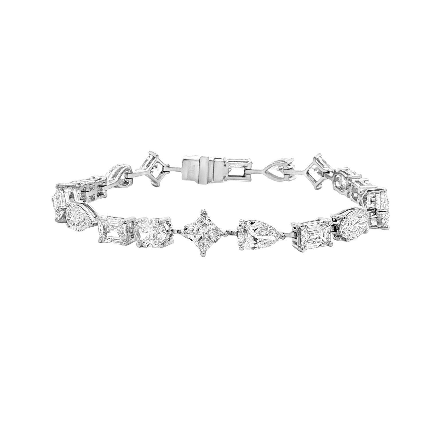 PT950 Platinum Lab Grown Multi-Cut Diamond Bracelet HX0062