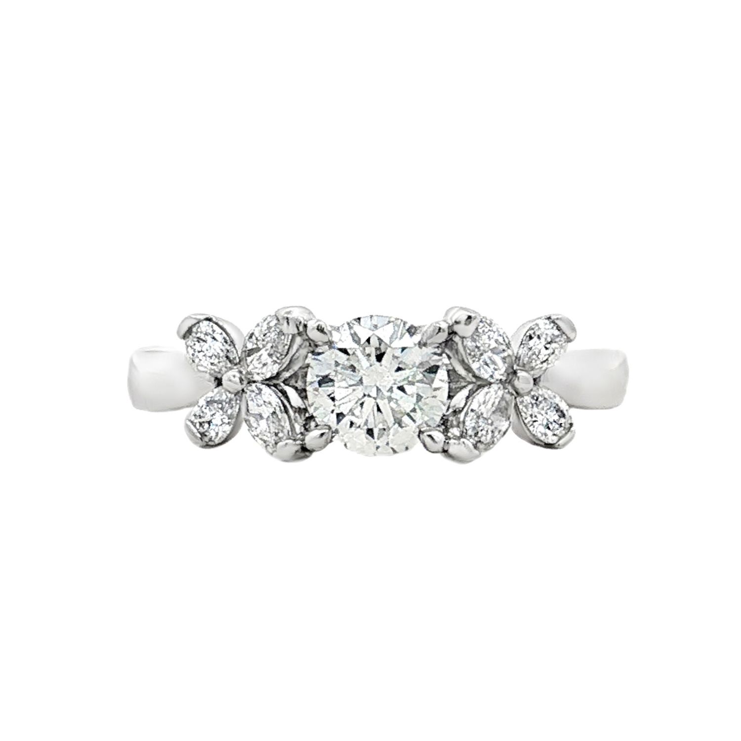 PT950 Platinum Lab Grown Diamond Floral Size 6# Ring HX0094