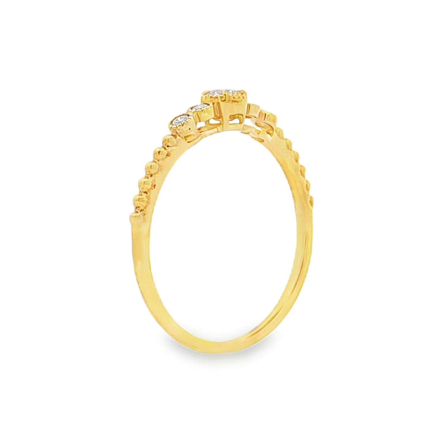 18K Yellow Gold Natural Yellow Diamond And Diamond Size 6 Ring BJL0002