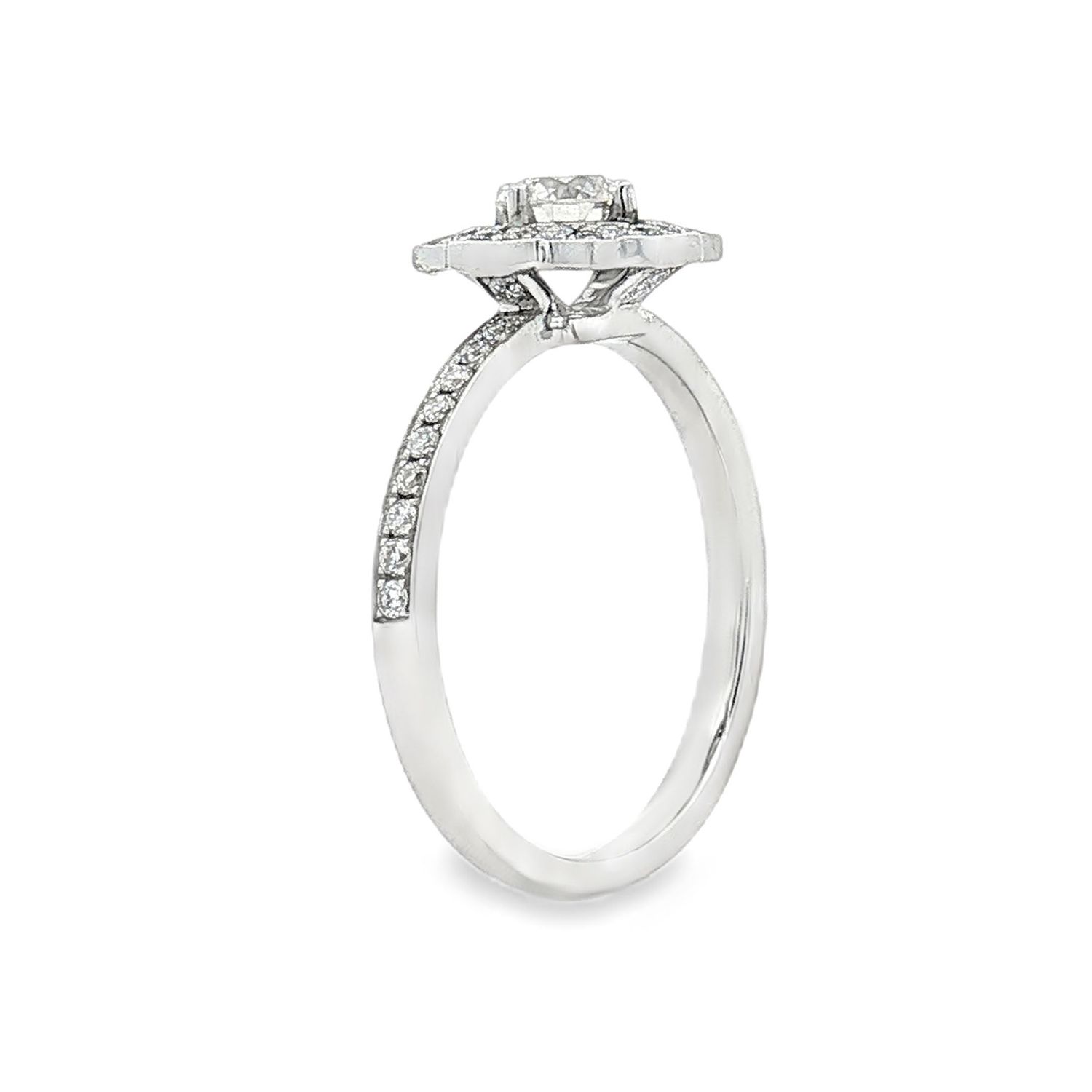 18K White Gold Natural Diamond Size 5.5 Engagement Ring BJL0008