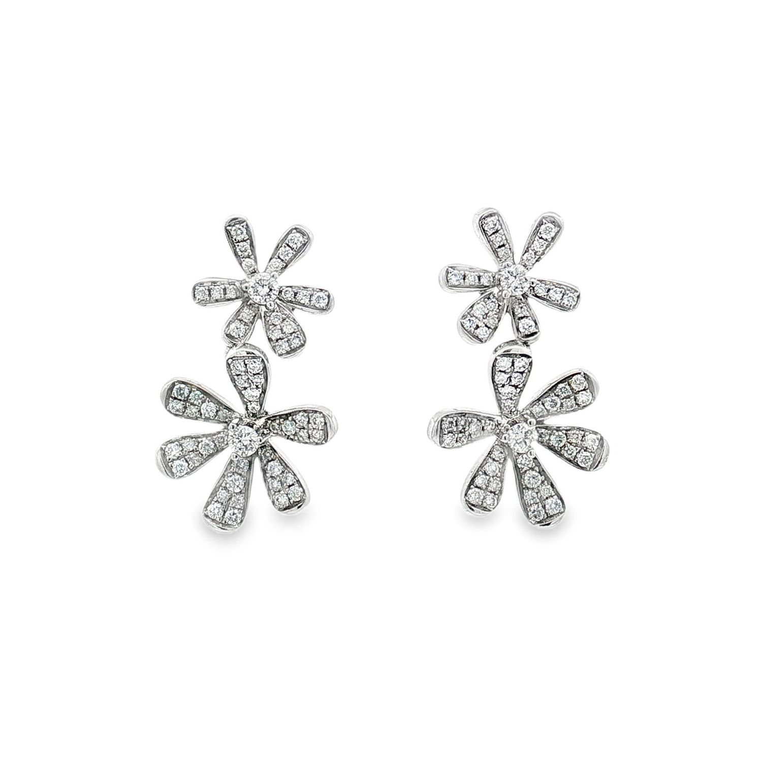 18K White Gold Natural Diamond Stud Earrings BJL0014