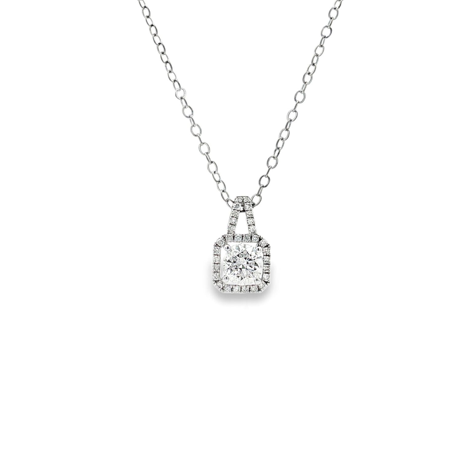 18K White Gold Natural Diamond Classic Pendant BJL0015
