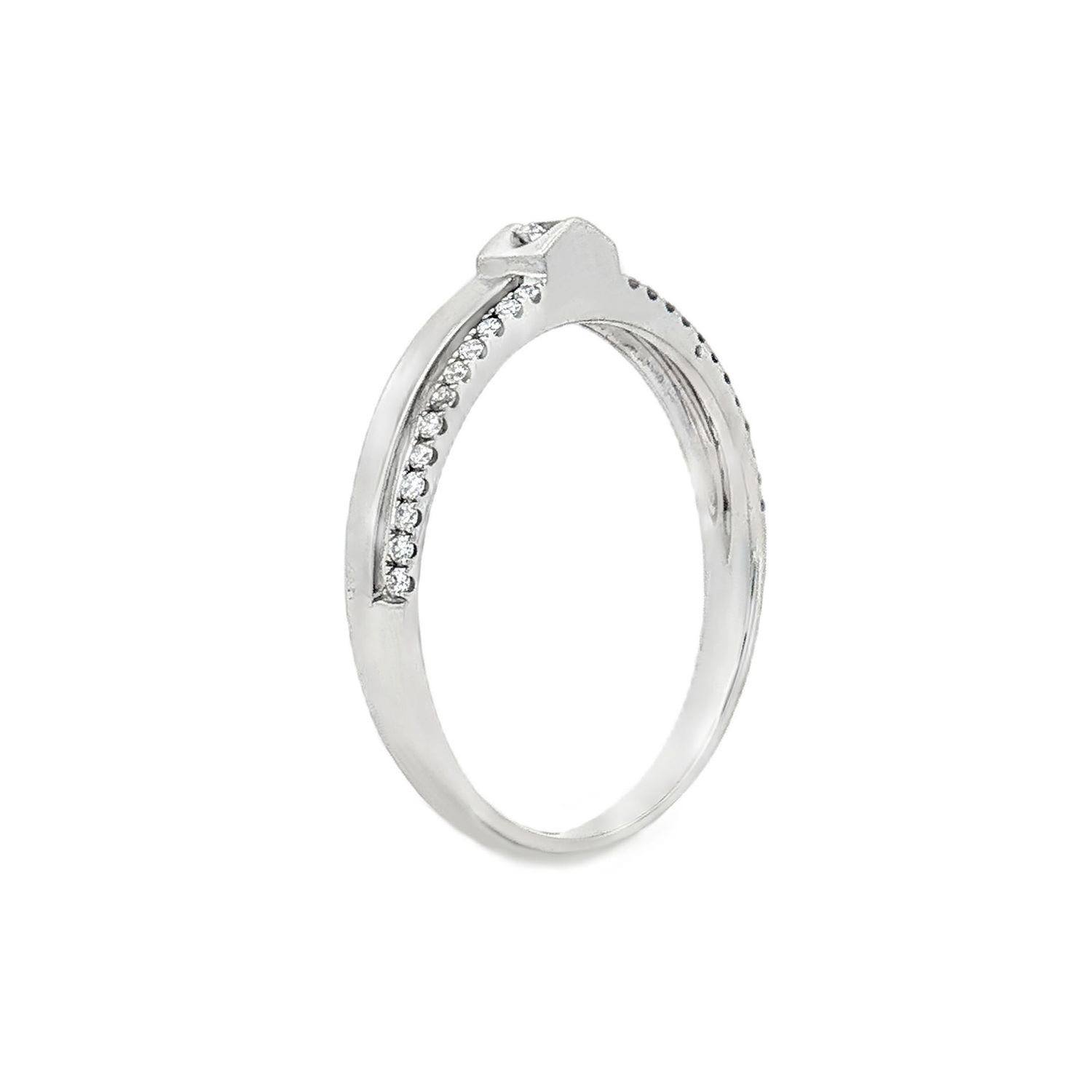 18K White Gold Natural Diamond Size 5.75 Engagement Ring BJL0019