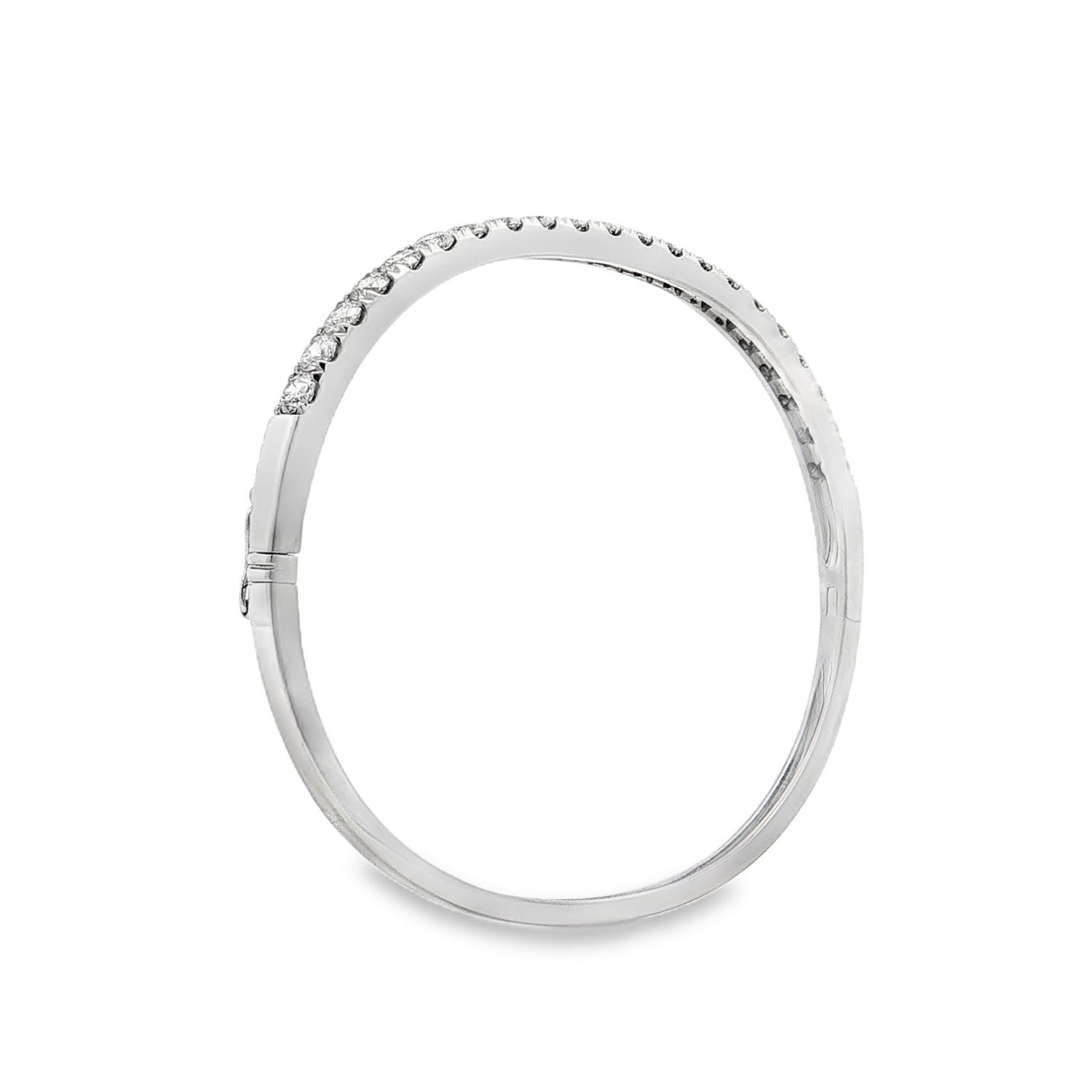 18K White Gold Natural Diamond Classic Bangle BJL0028