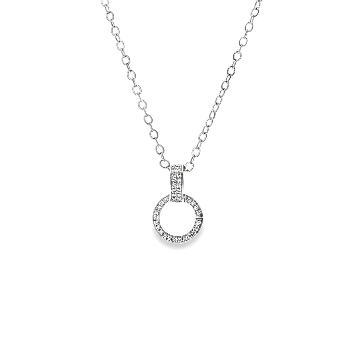 18K White Gold Natural Diamond Classic Pendant BJL0032