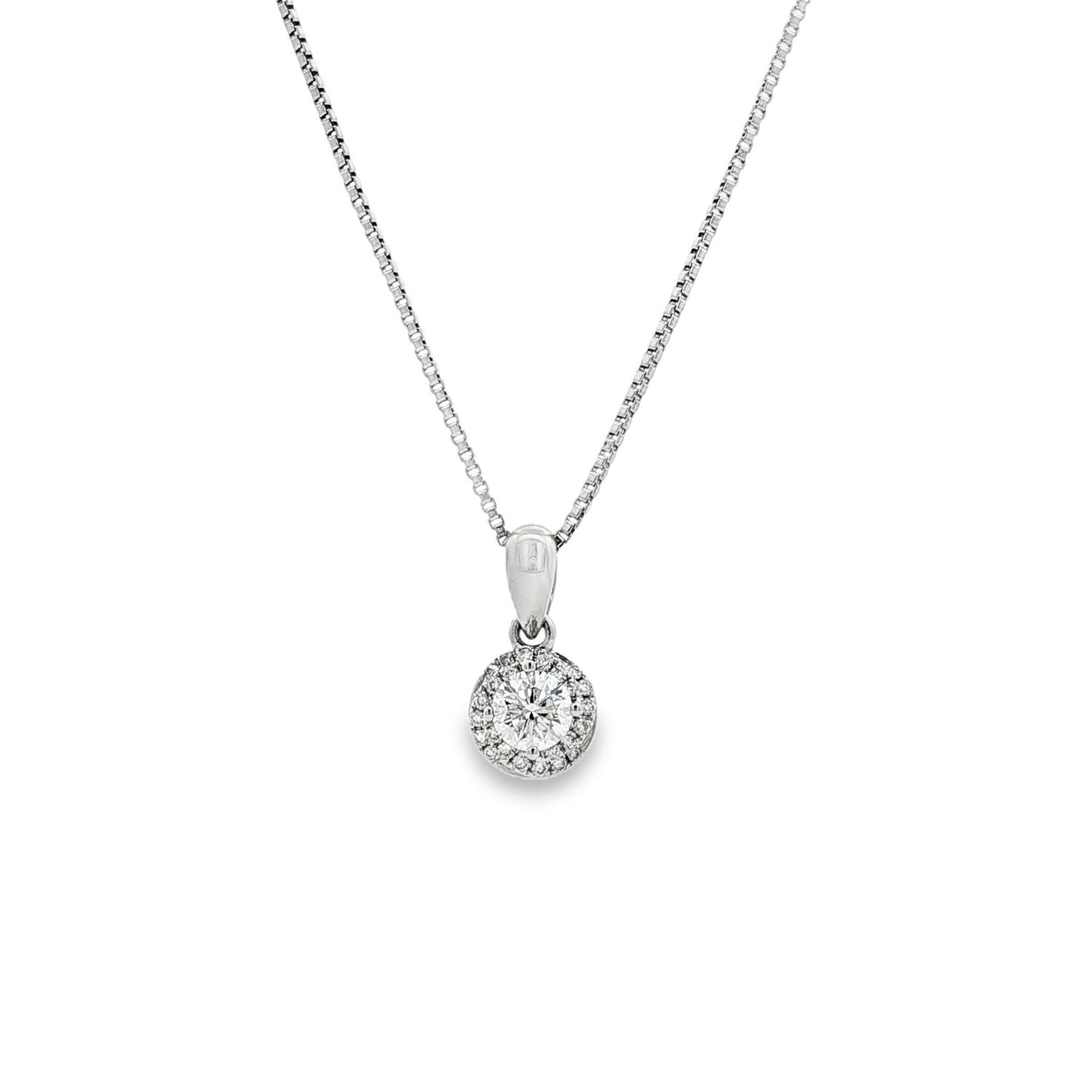 18K White Gold Natural Diamond Classic Pendant BJL0034