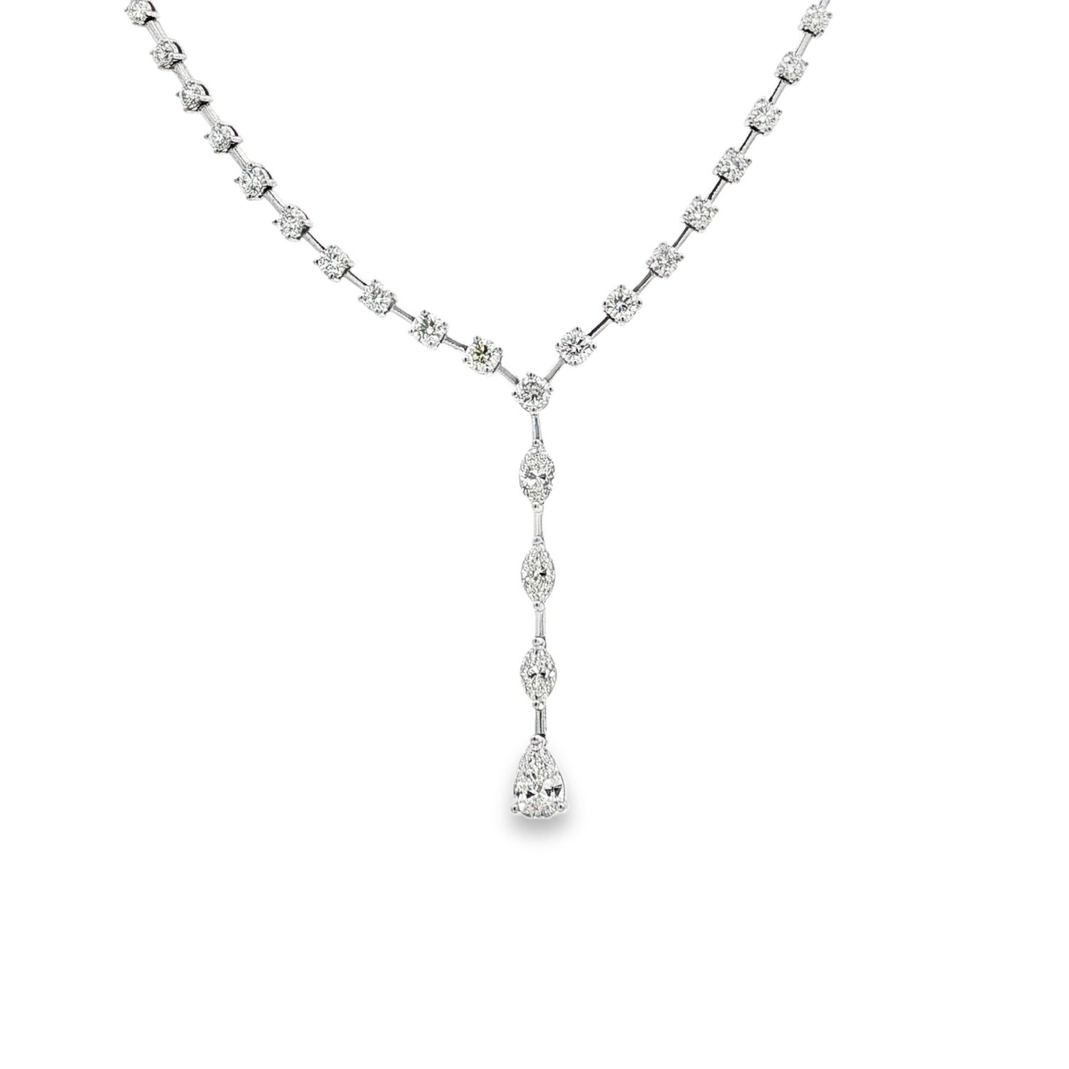 18K White Gold Natural Diamond Necklace BJL0035