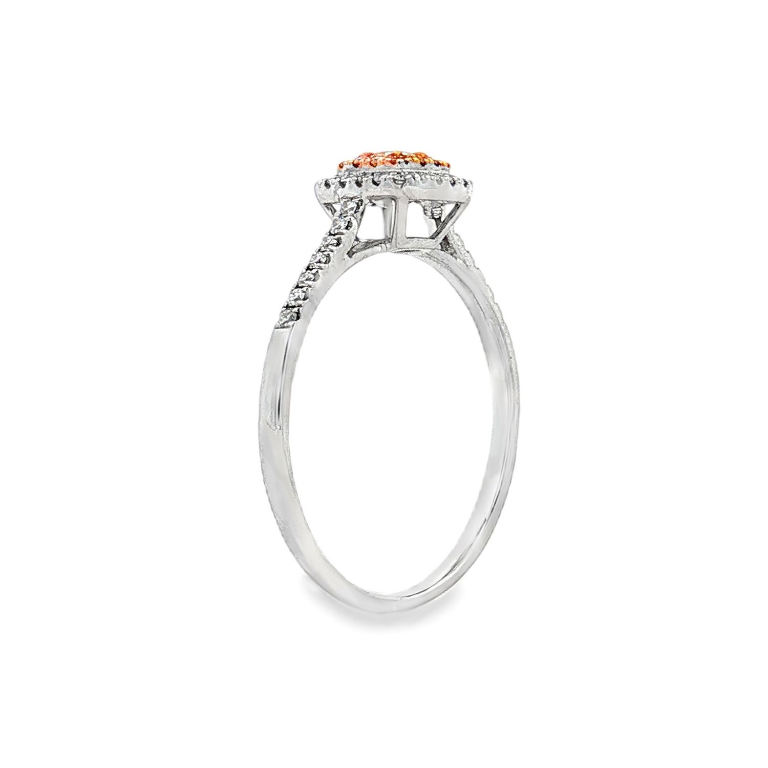 18K White Gold Natural Yellow Diamond And Diamond Size 6.25 Engagement Ring BJL0022