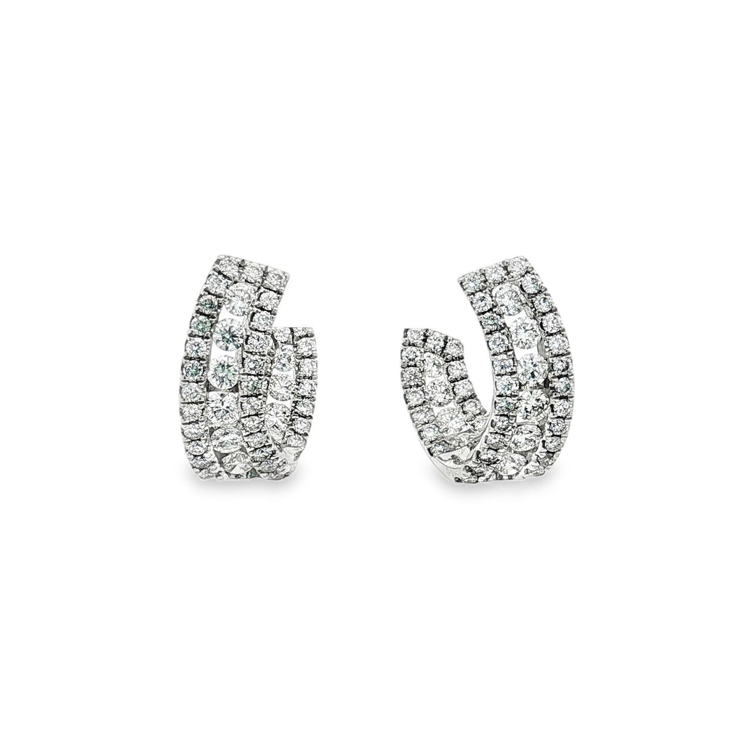 18K White Gold Natural Diamond Classic Stud Earrings BJL0027