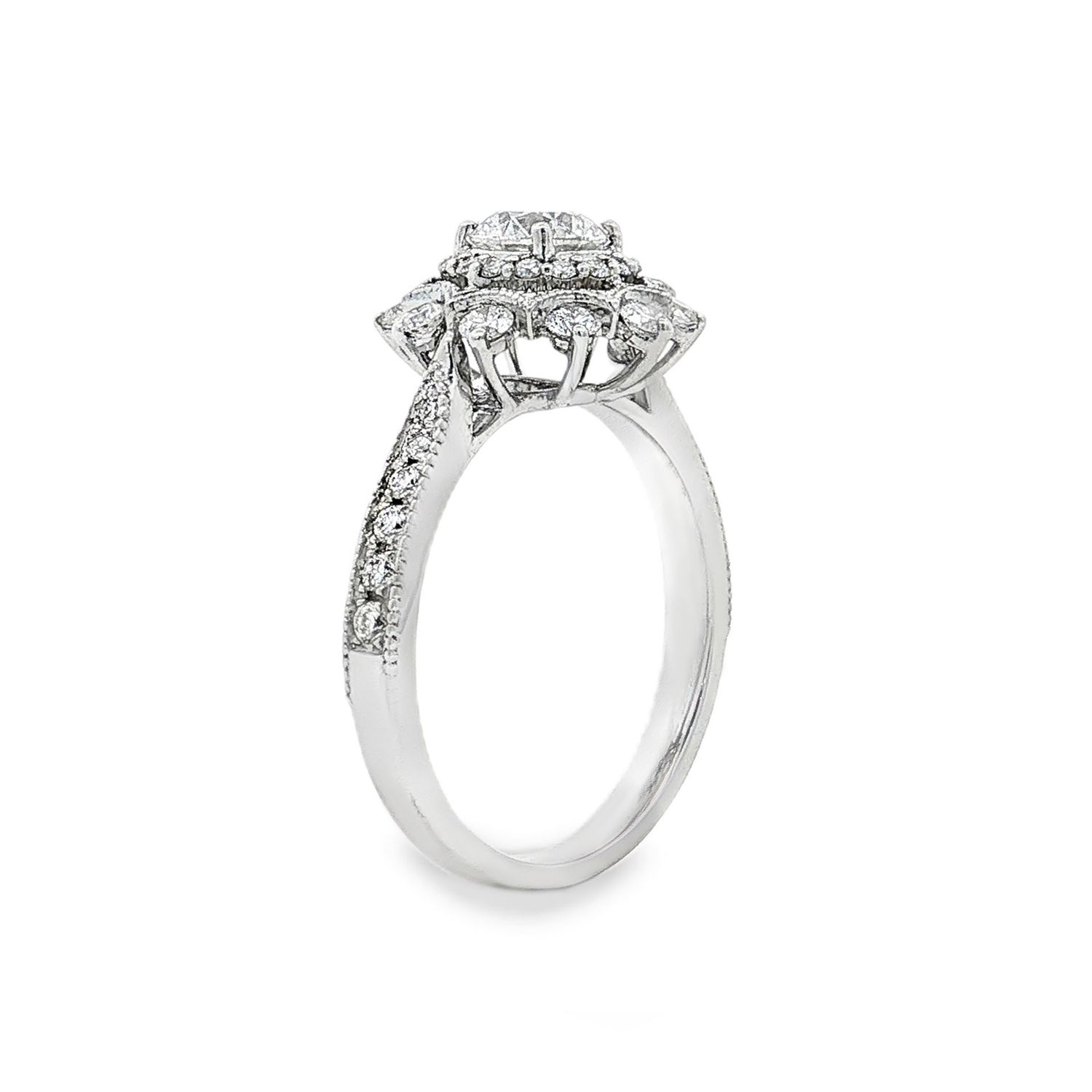 18K White Gold Natural Diamond Size 5.5 Engagement Ring BJL0045