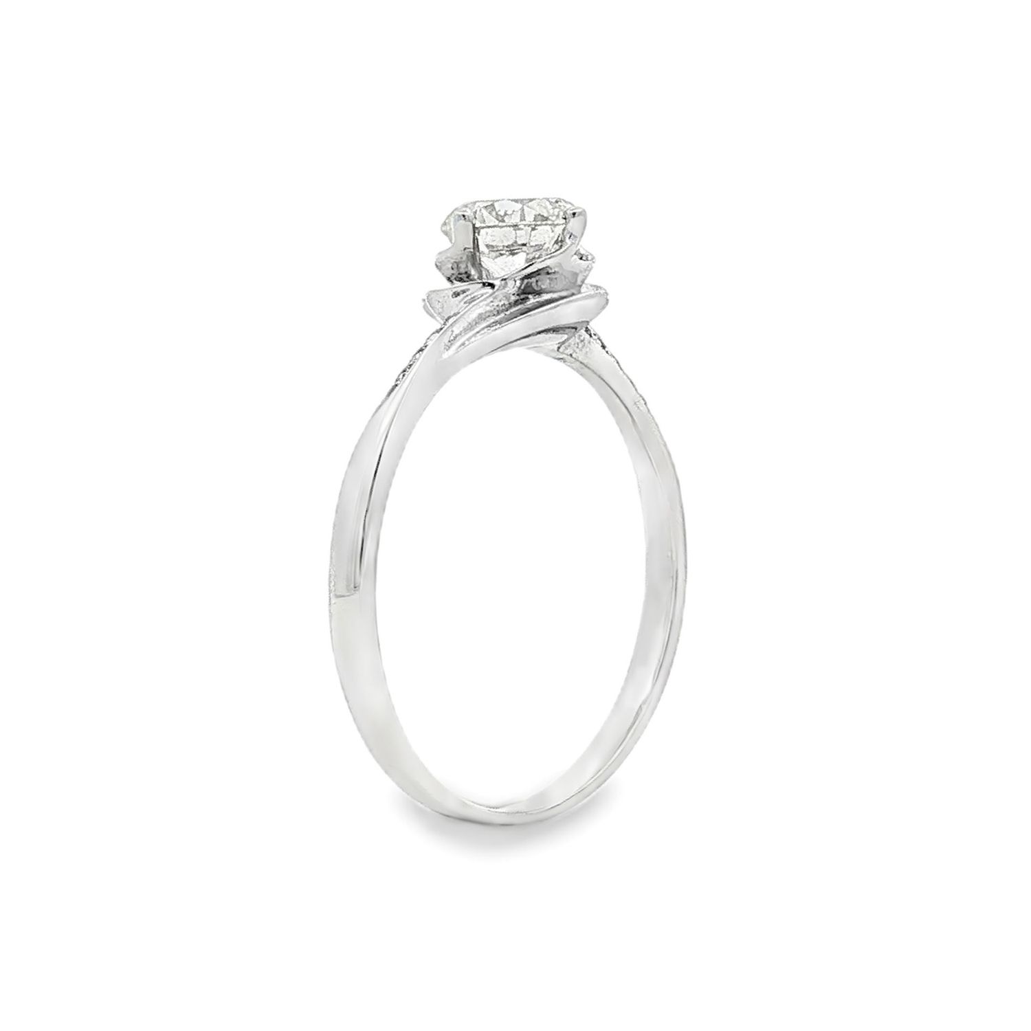 18K White Gold Natural Diamond Size 5.5 Engagement Ring BJL0061