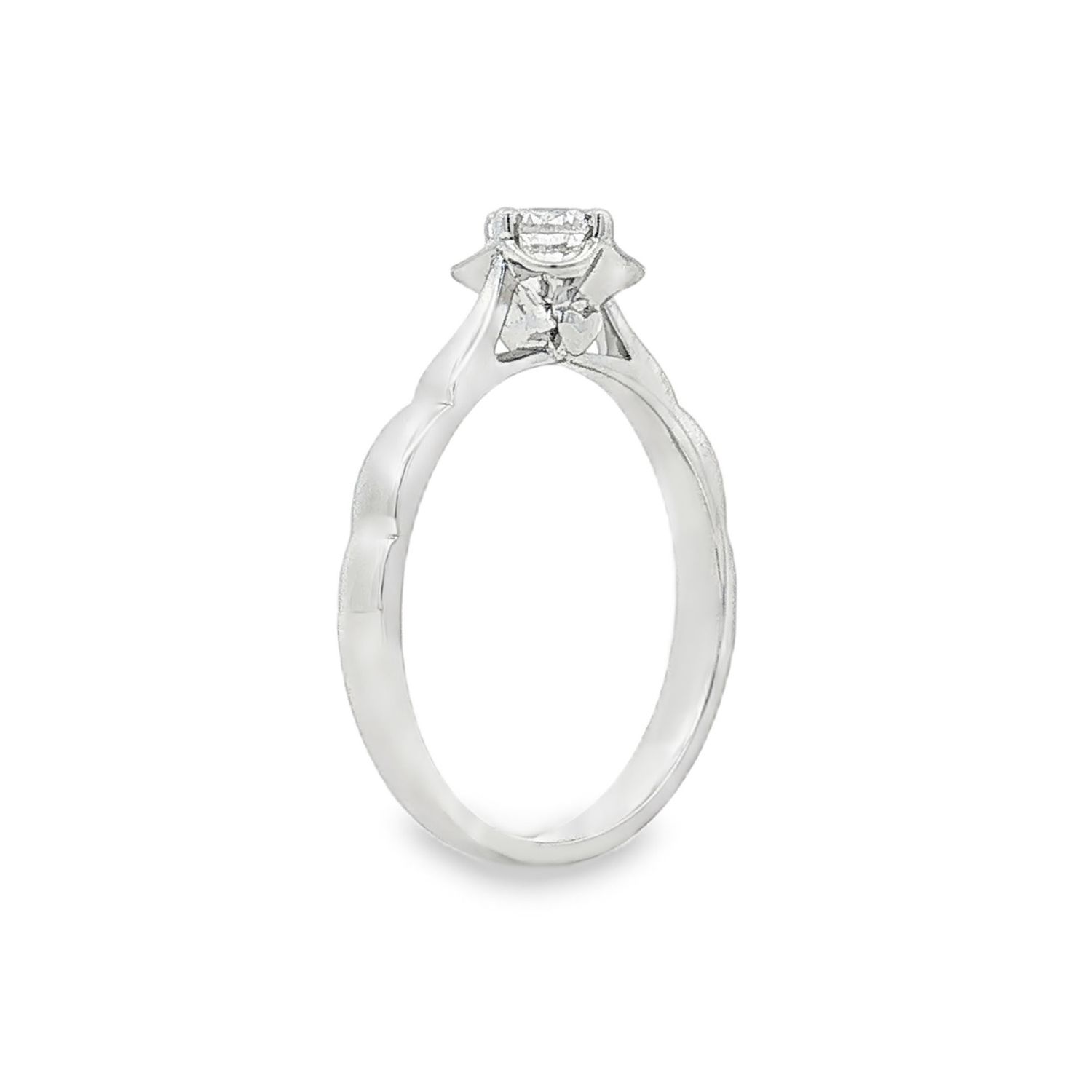 18K White Gold Natural Diamond Size 6 Engagement Ring BJL0058