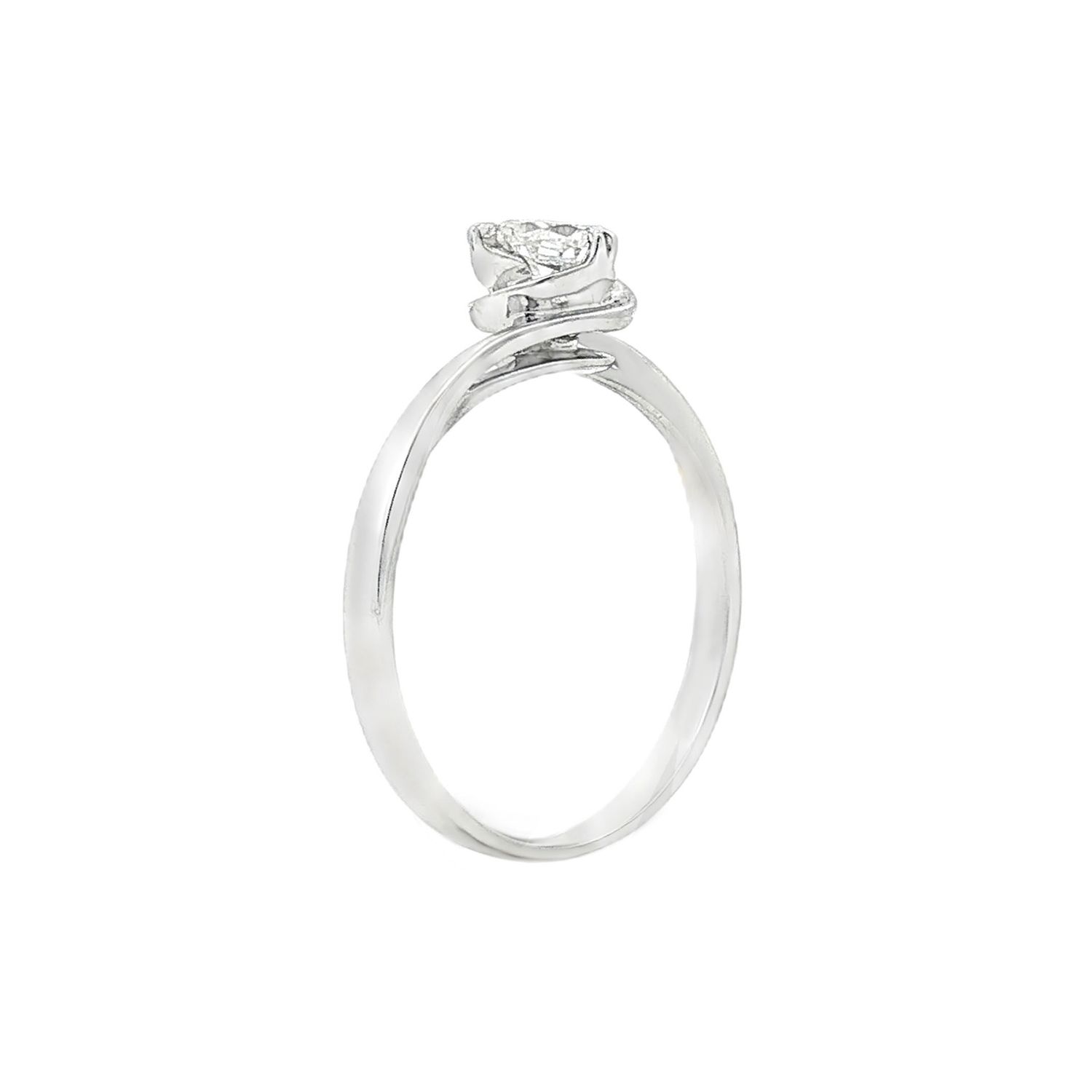 18K White Gold Natural Diamond Size 5.5 Engagement Ring BJL0062
