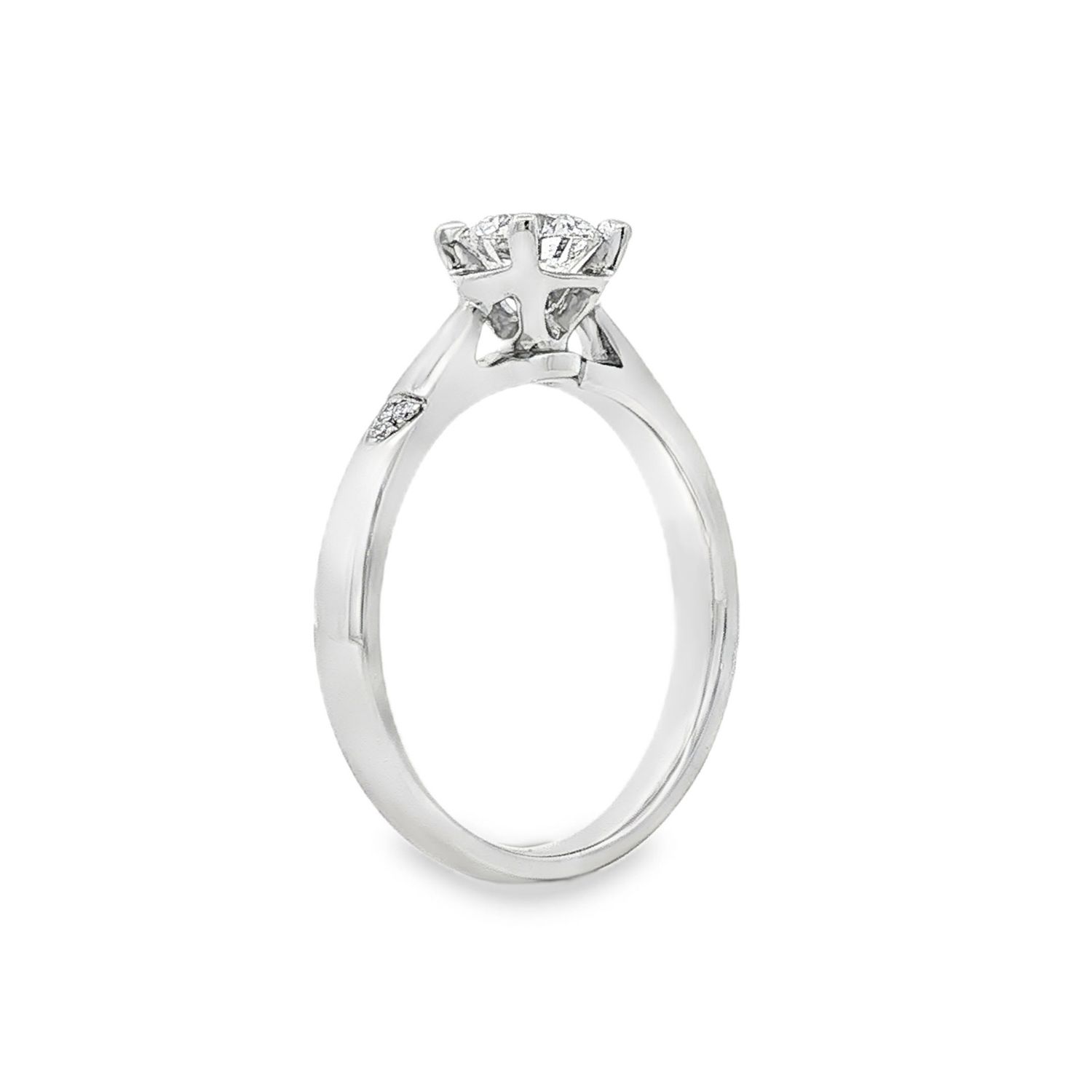 18K White Gold Natural Diamond Size 5.25 Engagement Ring BJL0059