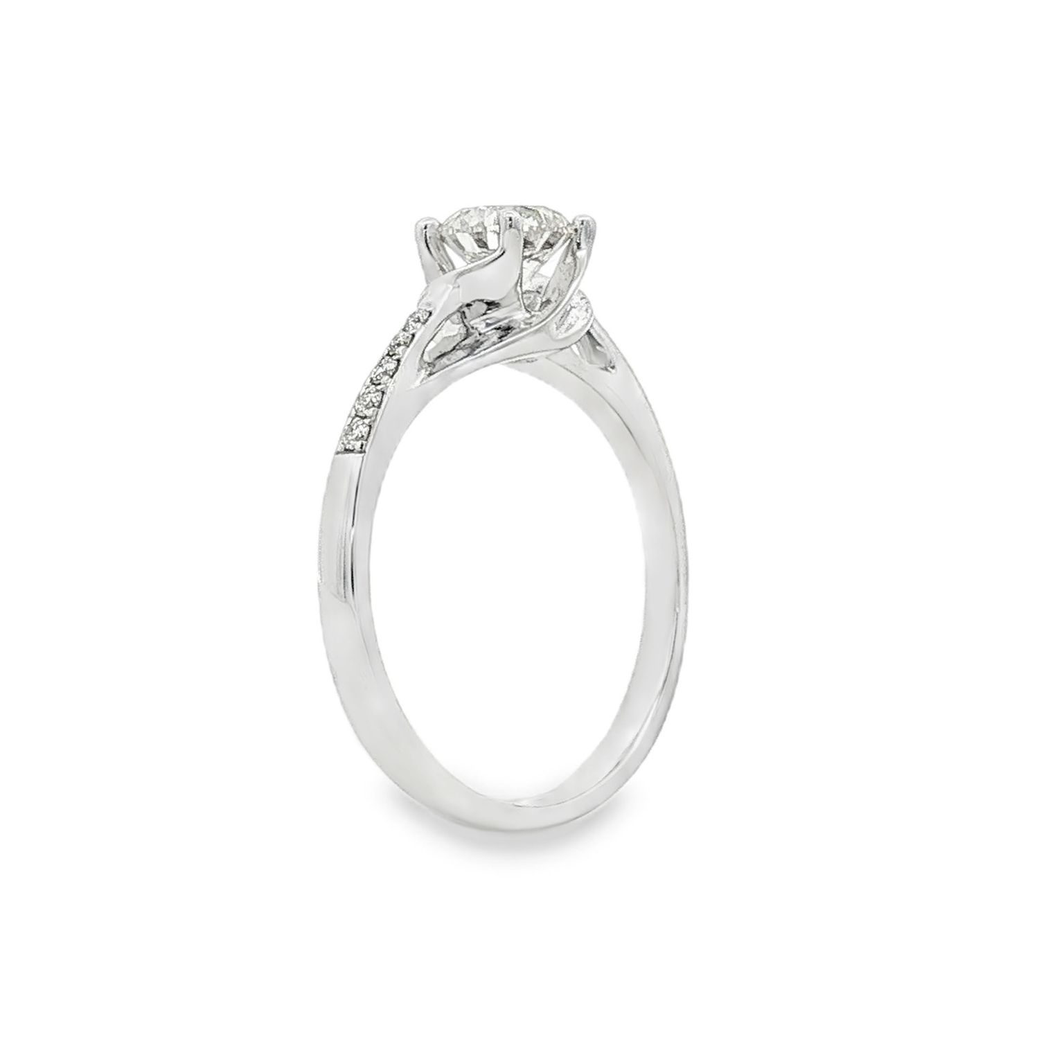 18K White Gold Natural Diamond Size 5.25 Engagement Ring BJL0063