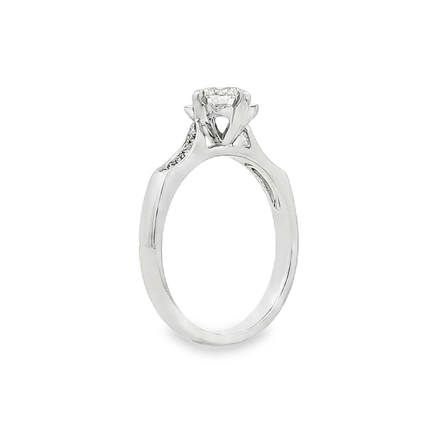 18K White Gold Natural Diamond Size 6 Engagement Ring BJL0064