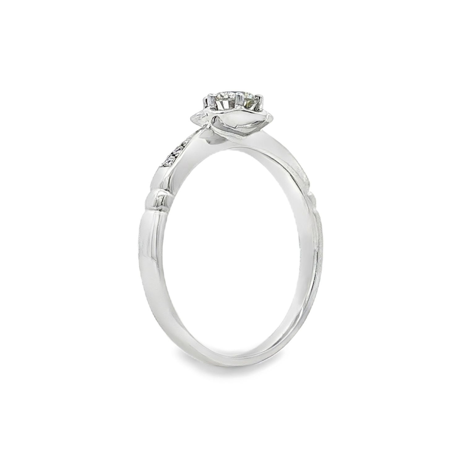 18K White Gold Natural Diamond Size 5.5 Engagement Ring BJL0068