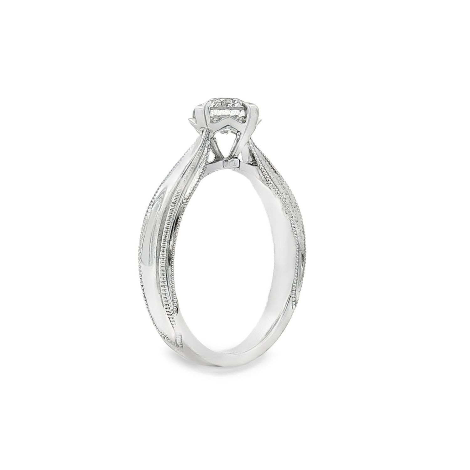 18K White Gold Natural Diamond Size 6 Engagement Ring BJL0067