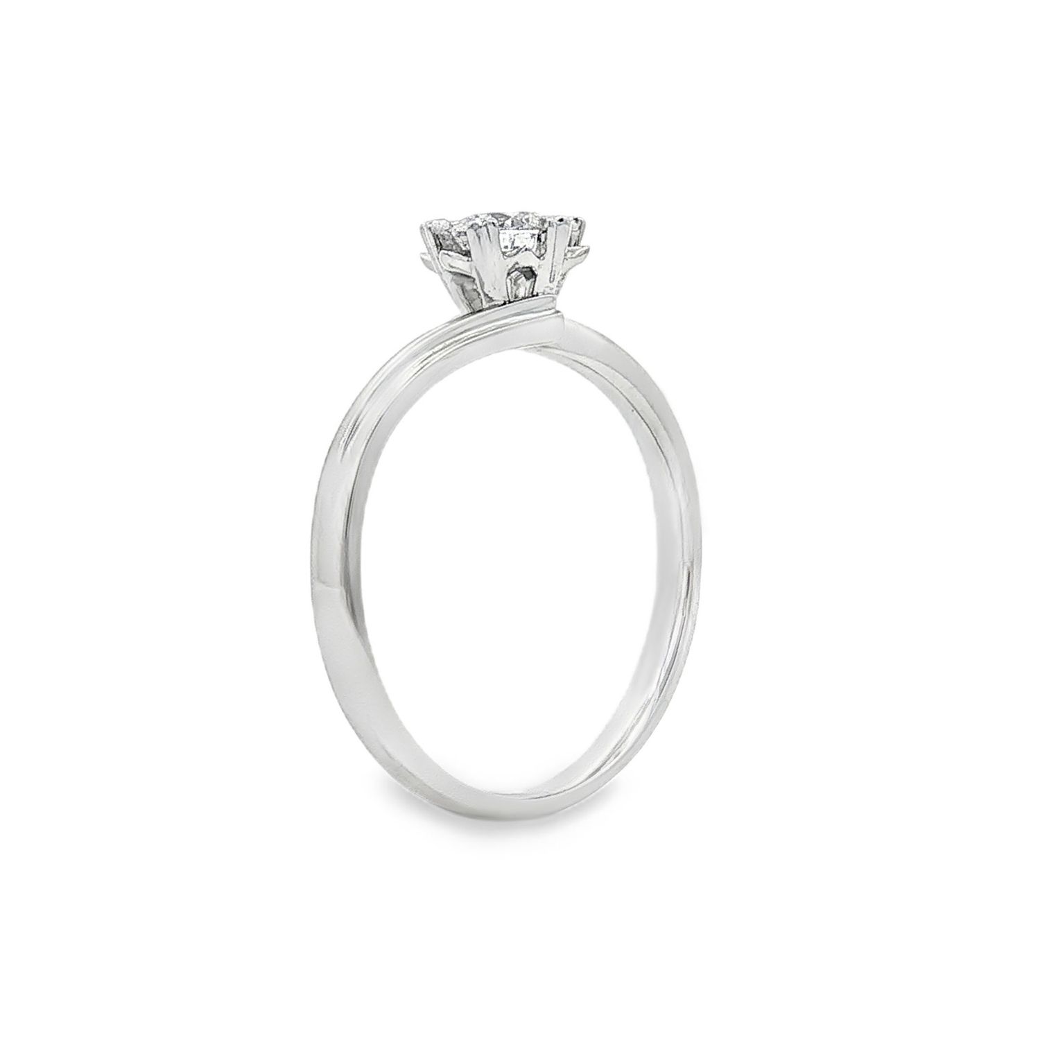18K White Gold Natural Diamond Size 6.5 Engagement Ring BJL0069
