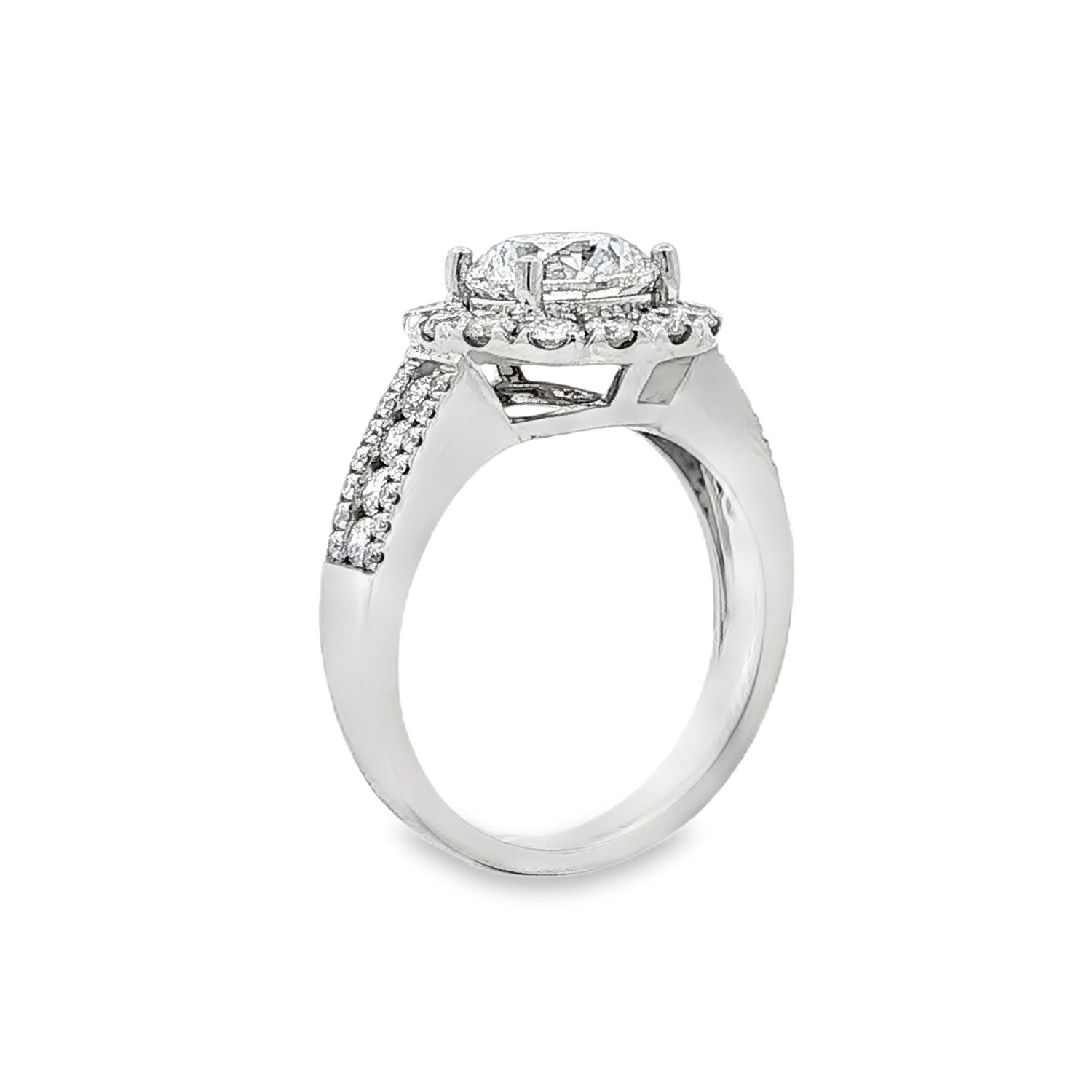 18K White Gold Natural Diamond Size 7 Engagement Ring BJL0074