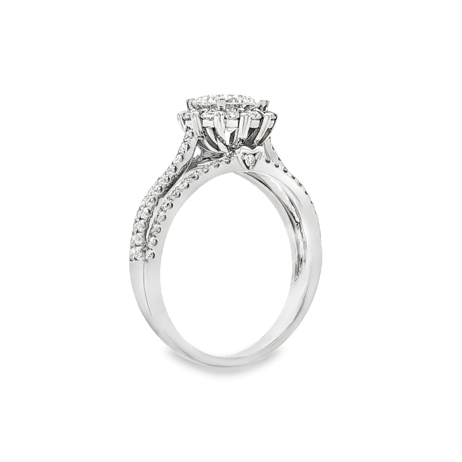 18K White Gold Natural Diamond Size 6.25 Engagement Ring BJL0078